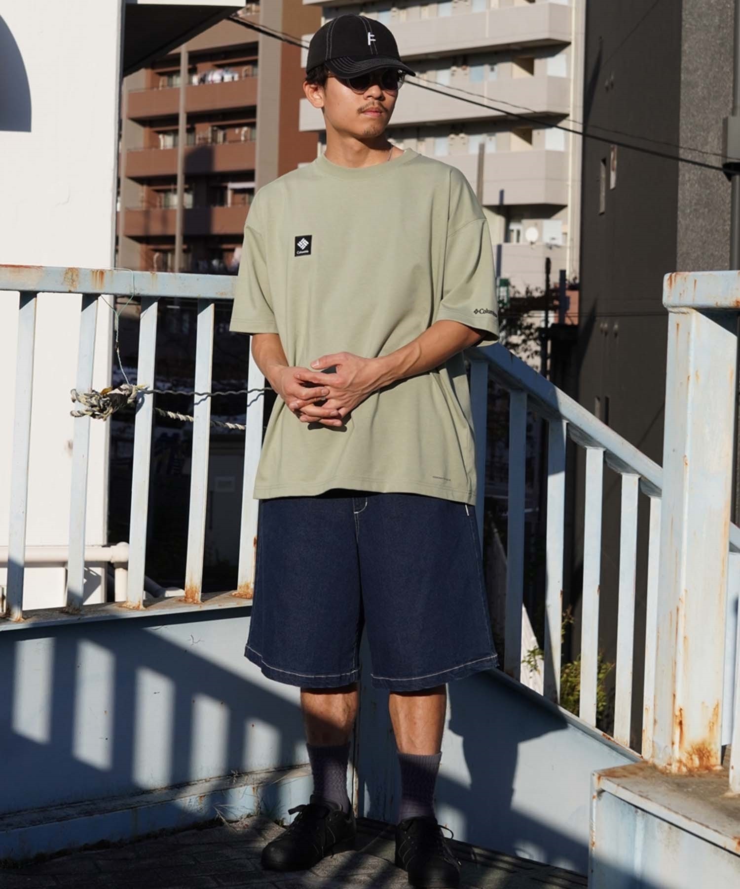 【ムラサキスポーツ限定】columbia コロンビア メンズ オーバーサイズ Tシャツ 半袖T UVケア バックプリント PM4502(349-M)