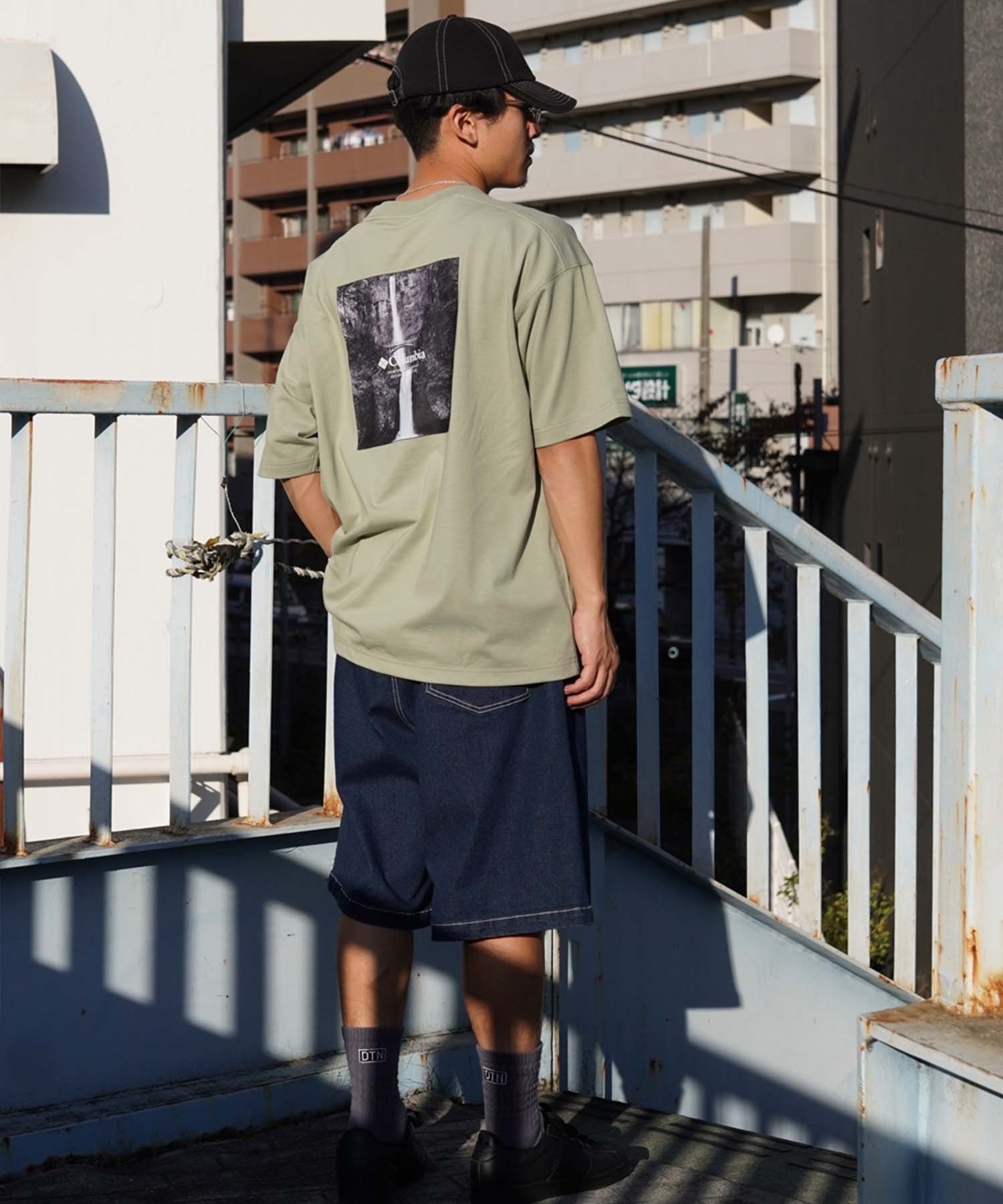 【ムラサキスポーツ限定】columbia コロンビア メンズ オーバーサイズ Tシャツ 半袖T UVケア バックプリント PM4502(349-M)