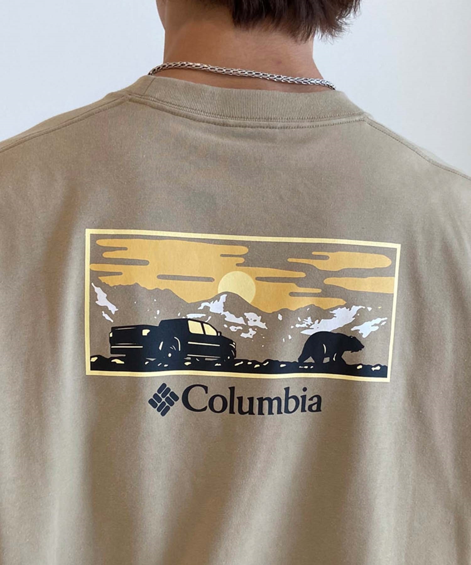 【ムラサキスポーツ限定】columbia コロンビア メンズ オーバーサイズ Tシャツ 半袖T UVケア バックプリント PM4502(265-M)