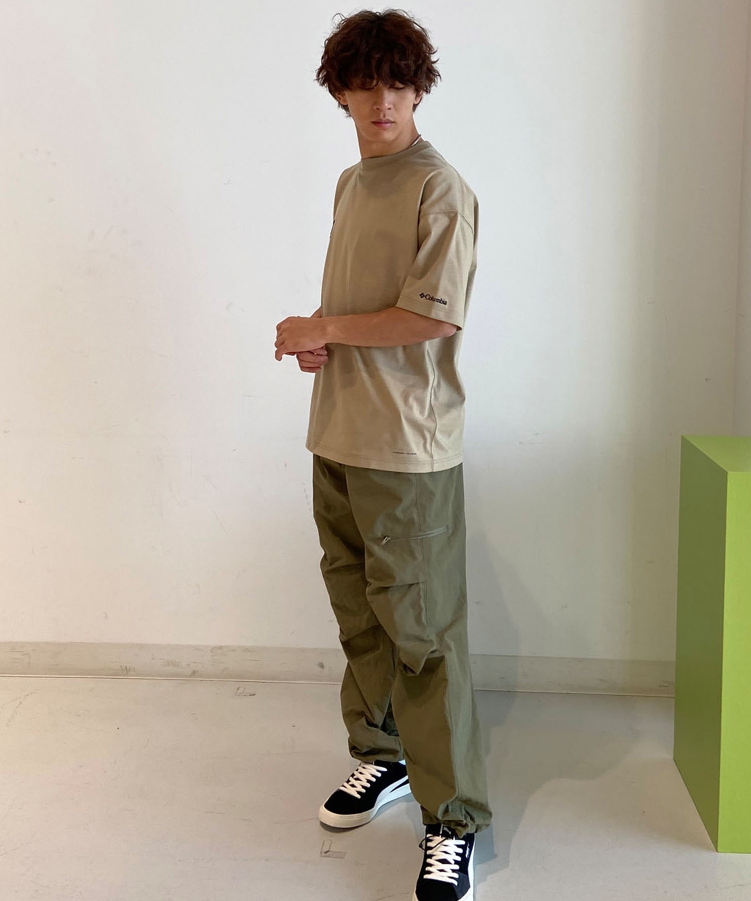 【ムラサキスポーツ限定】columbia コロンビア メンズ オーバーサイズ Tシャツ 半袖T UVケア バックプリント PM4502(265-M)