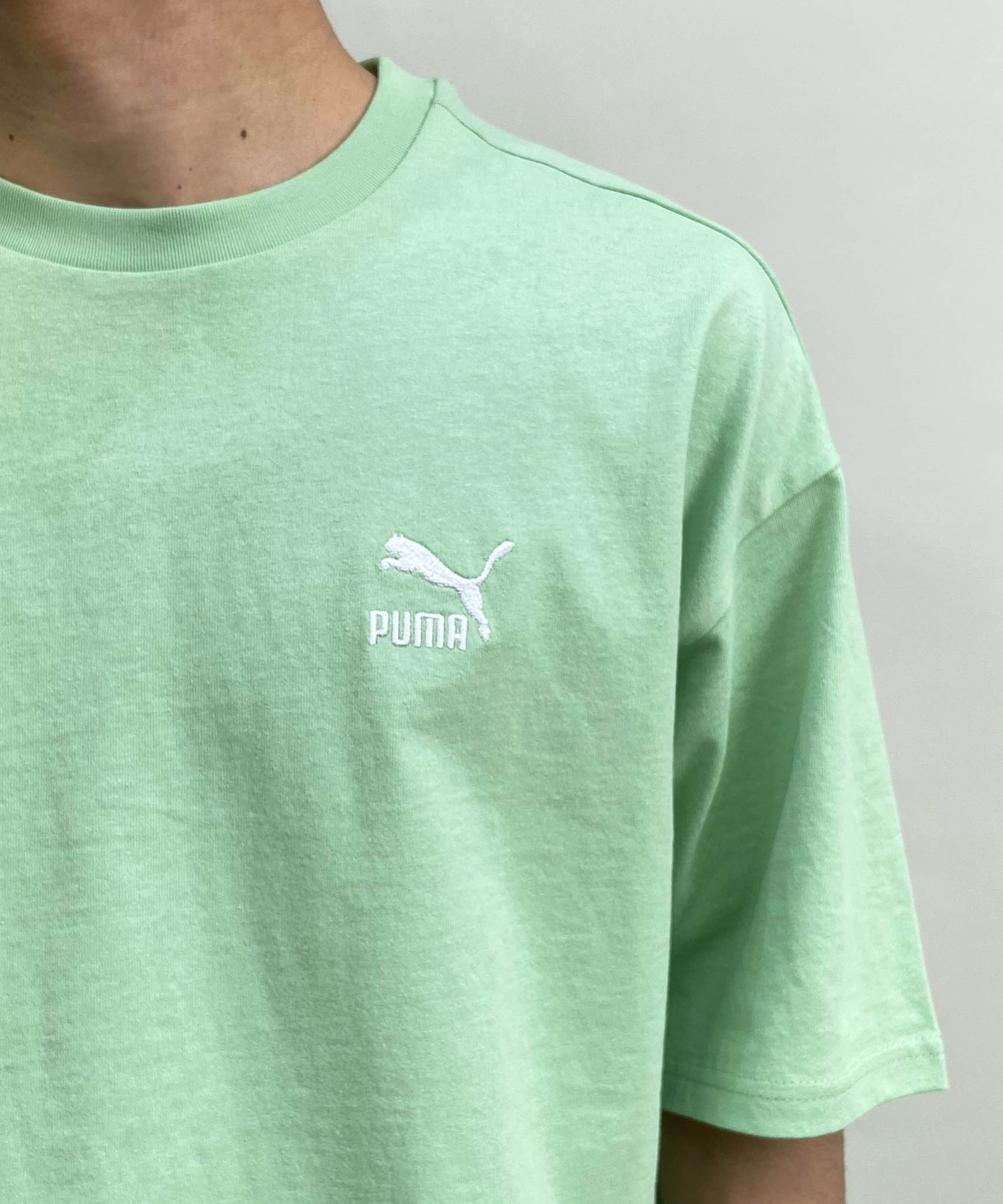 PUMA プーマ メンズ Tシャツ 半袖 ワンポイント ロゴ 刺繍 シンプル ビッグシルエット クルーネック 626025(20-S)