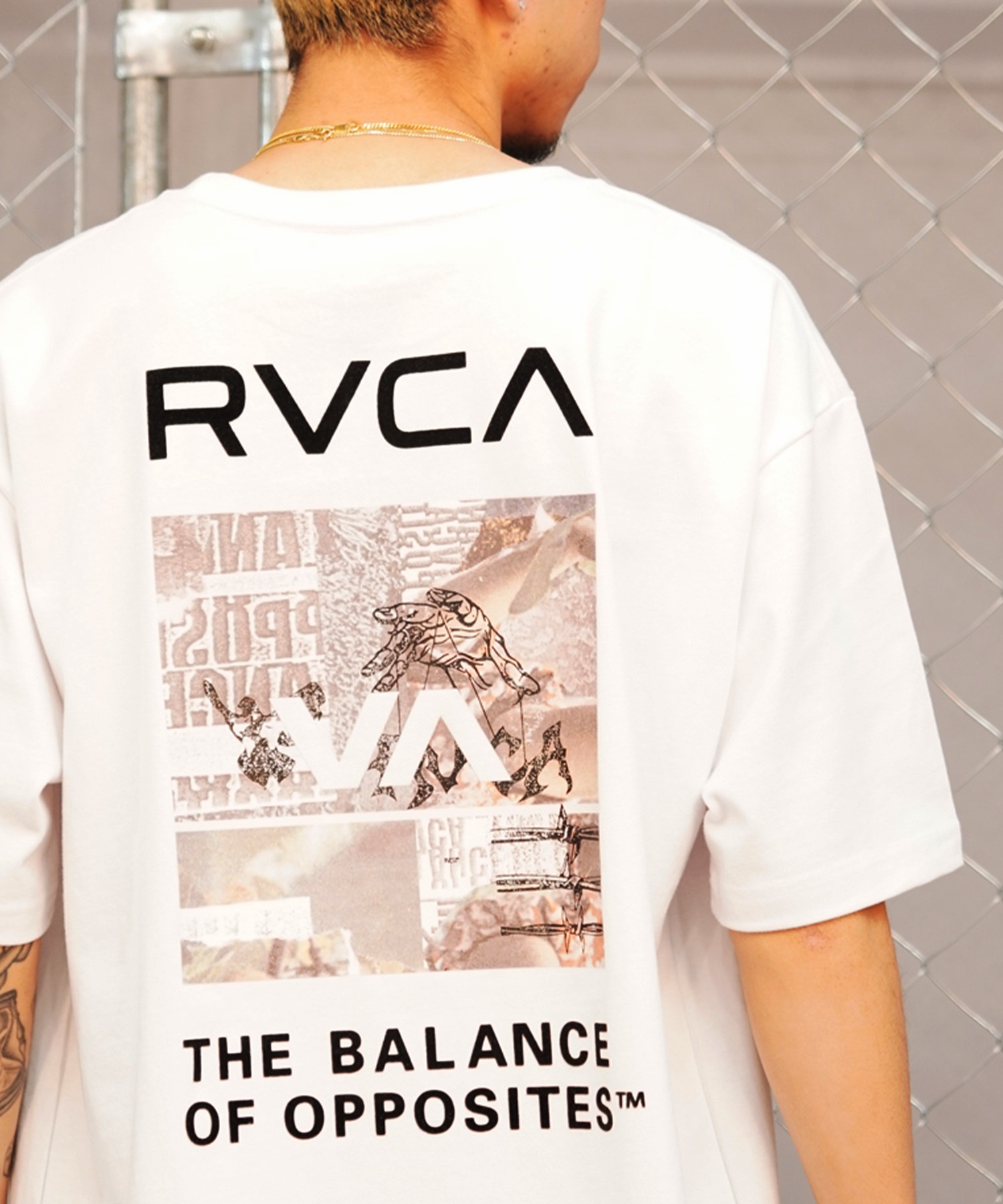 【クーポン対象】RVCA ルーカ THRASHED BOX RVCA TEE メンズ 半袖 Tシャツ バックプリント スクエアロゴ オーバーサイズ BE041-224(BLK-S)