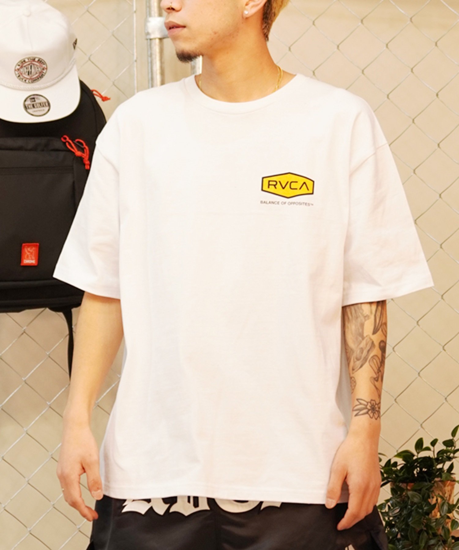 【クーポン対象】RVCA ルーカ HEX BOX TEE メンズ 半袖 Tシャツ バックプリント ロゴ オーバーサイズ BE041-225(SLW0-S)