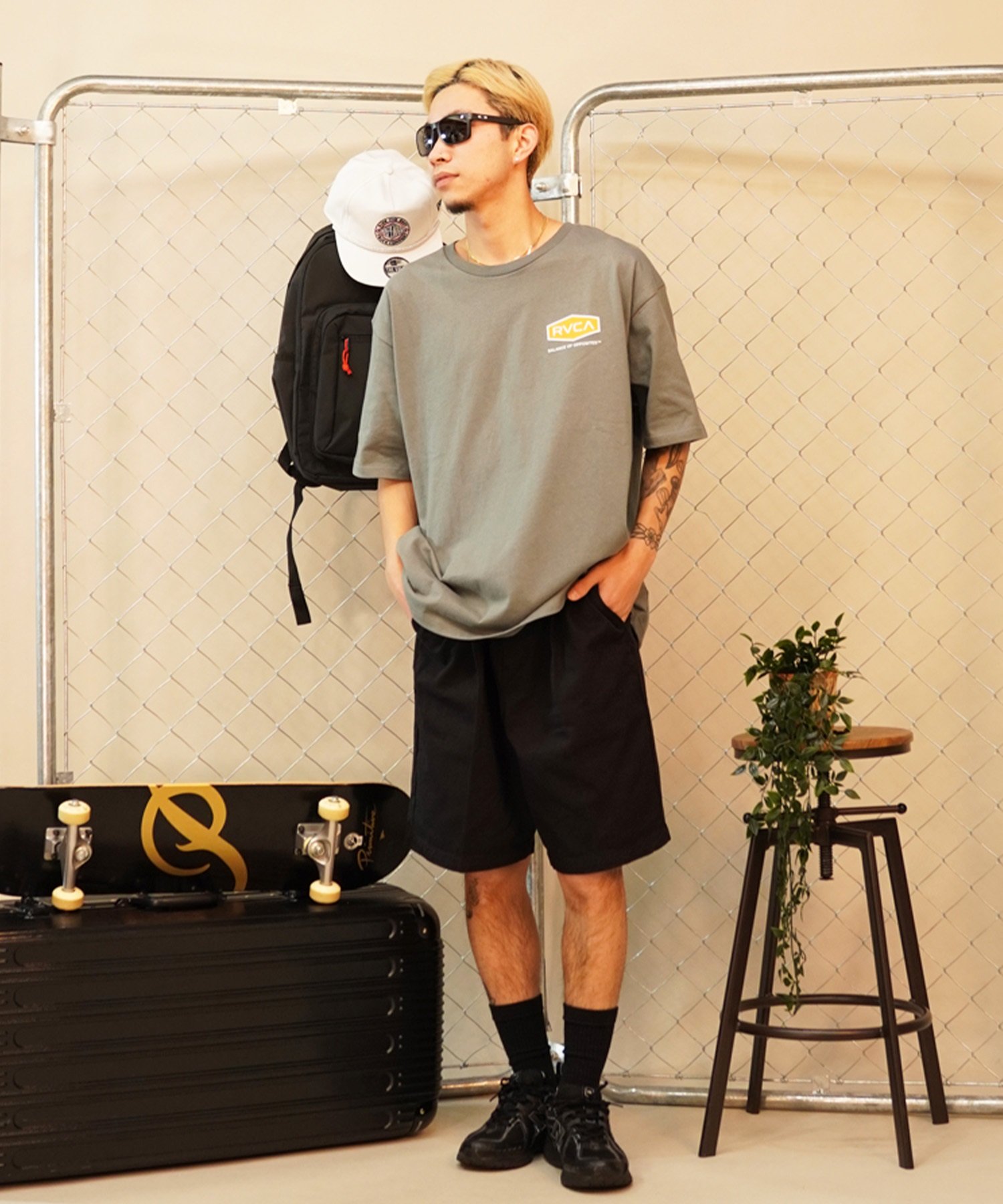 RVCA ルーカ HEX BOX TEE メンズ 半袖 Tシャツ バックプリント ロゴ オーバーサイズ BE041-225(WHT-S)