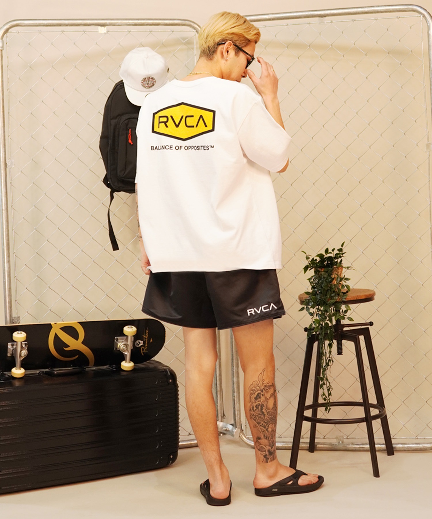 RVCA ルーカ HEX BOX TEE メンズ 半袖 Tシャツ バックプリント ロゴ オーバーサイズ BE041-225(WHT-S)