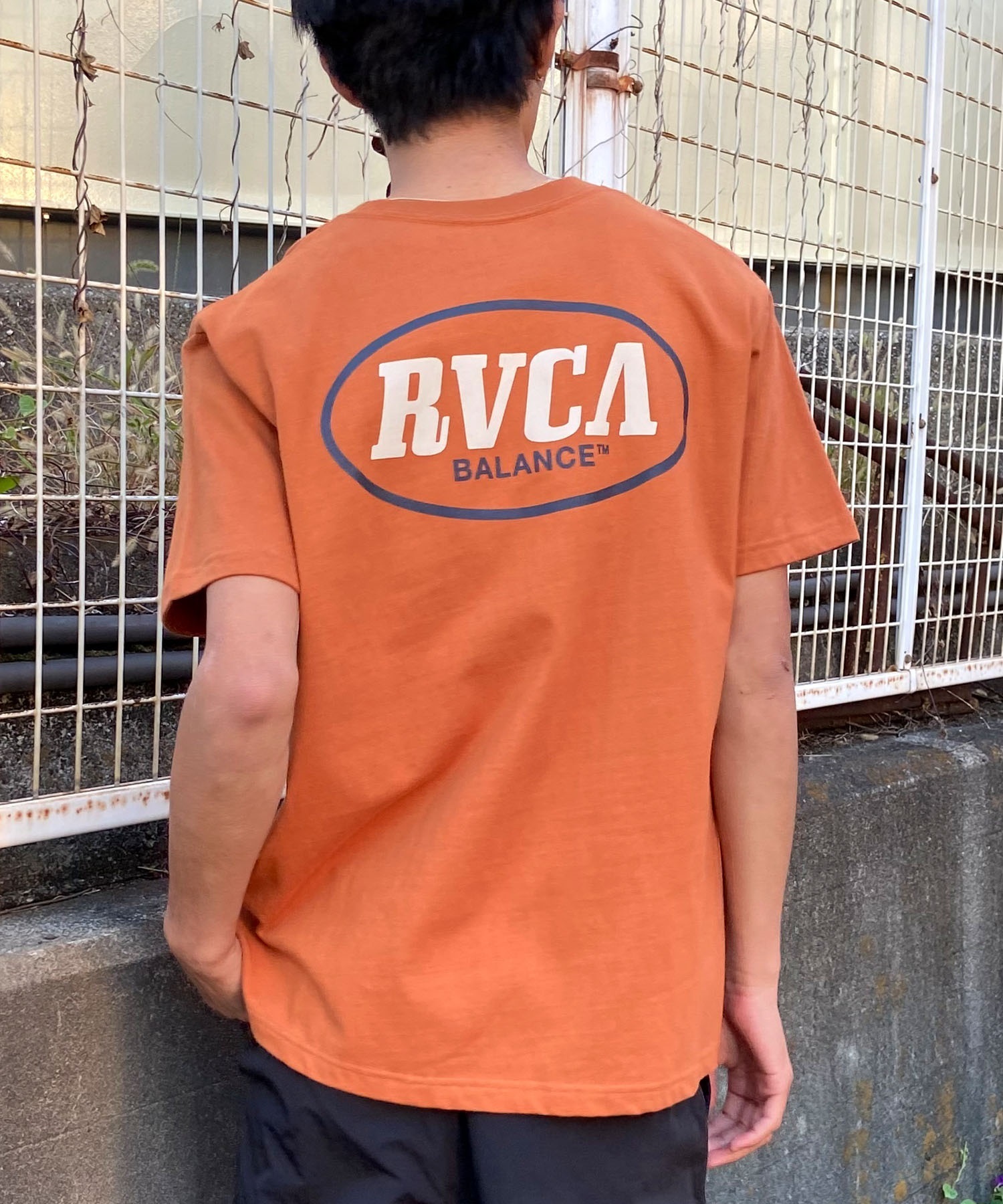 RVCA ルーカ メンズ 半袖 Tシャツ バックプリント コットン クルーネック BE041-233(BLK-S)