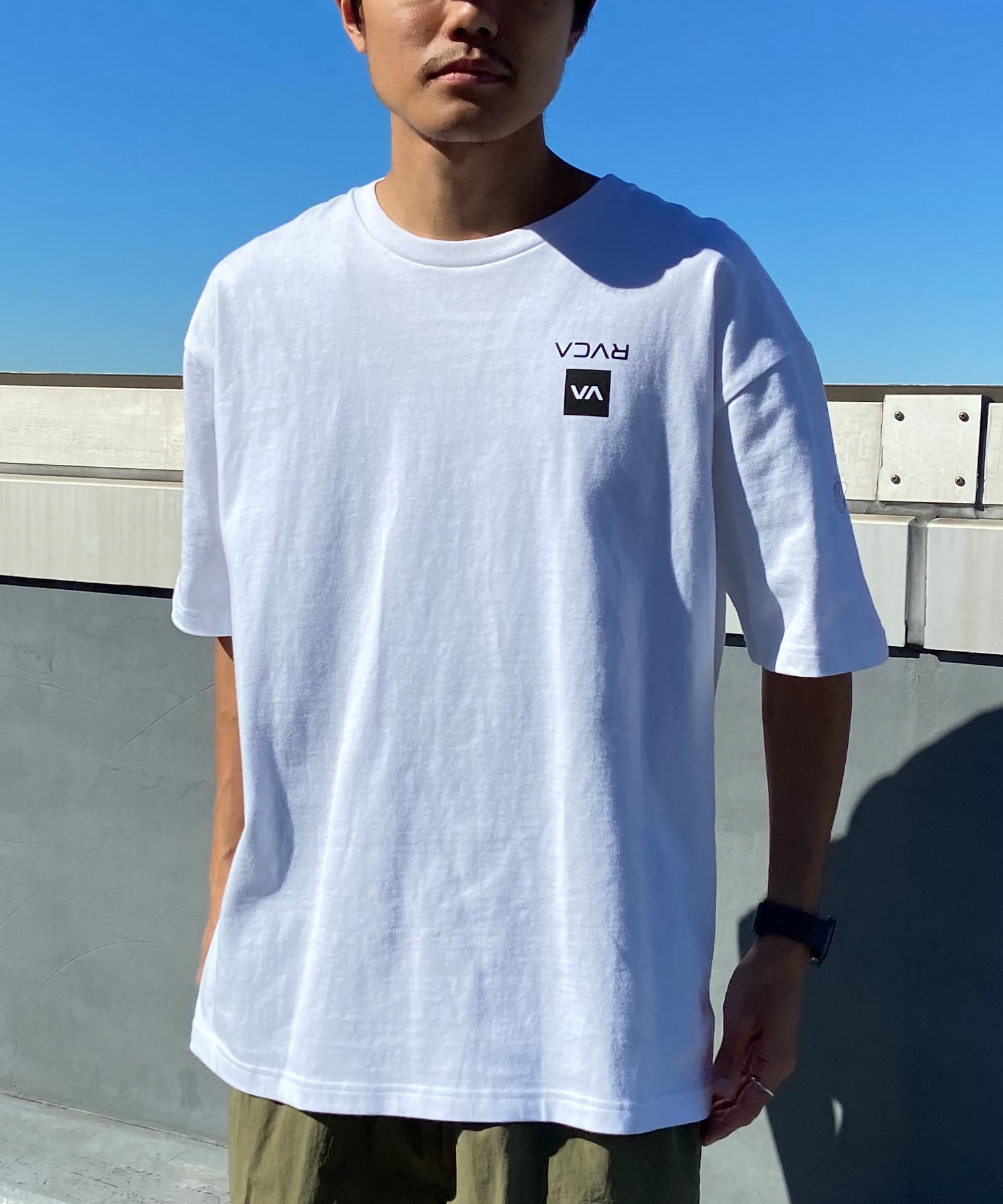 【クーポン対象】RVCA ルーカ UP STATE TEE メンズ 半袖 Tシャツ オーバーサイズ ボックスロゴ バックプリントT BE041-234(PTK-S)