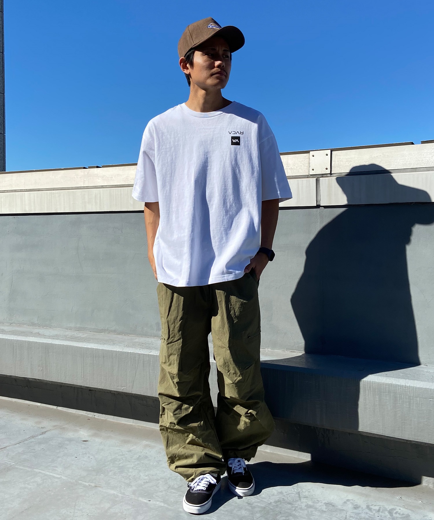 【クーポン対象】RVCA ルーカ UP STATE TEE メンズ 半袖 Tシャツ オーバーサイズ ボックスロゴ バックプリントT BE041-234(PTK-S)