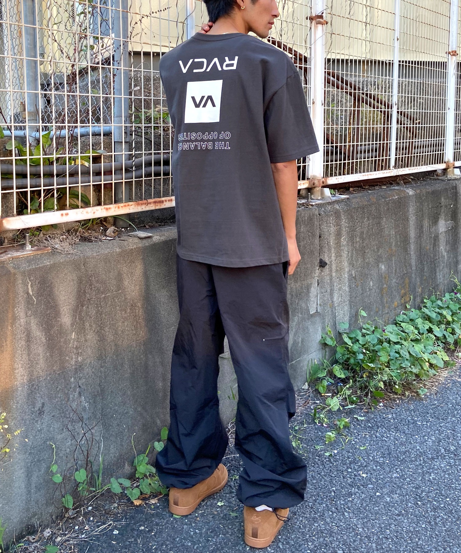 【クーポン対象】RVCA ルーカ UP STATE TEE メンズ 半袖 Tシャツ オーバーサイズ ボックスロゴ バックプリントT BE041-234(SLW0-S)