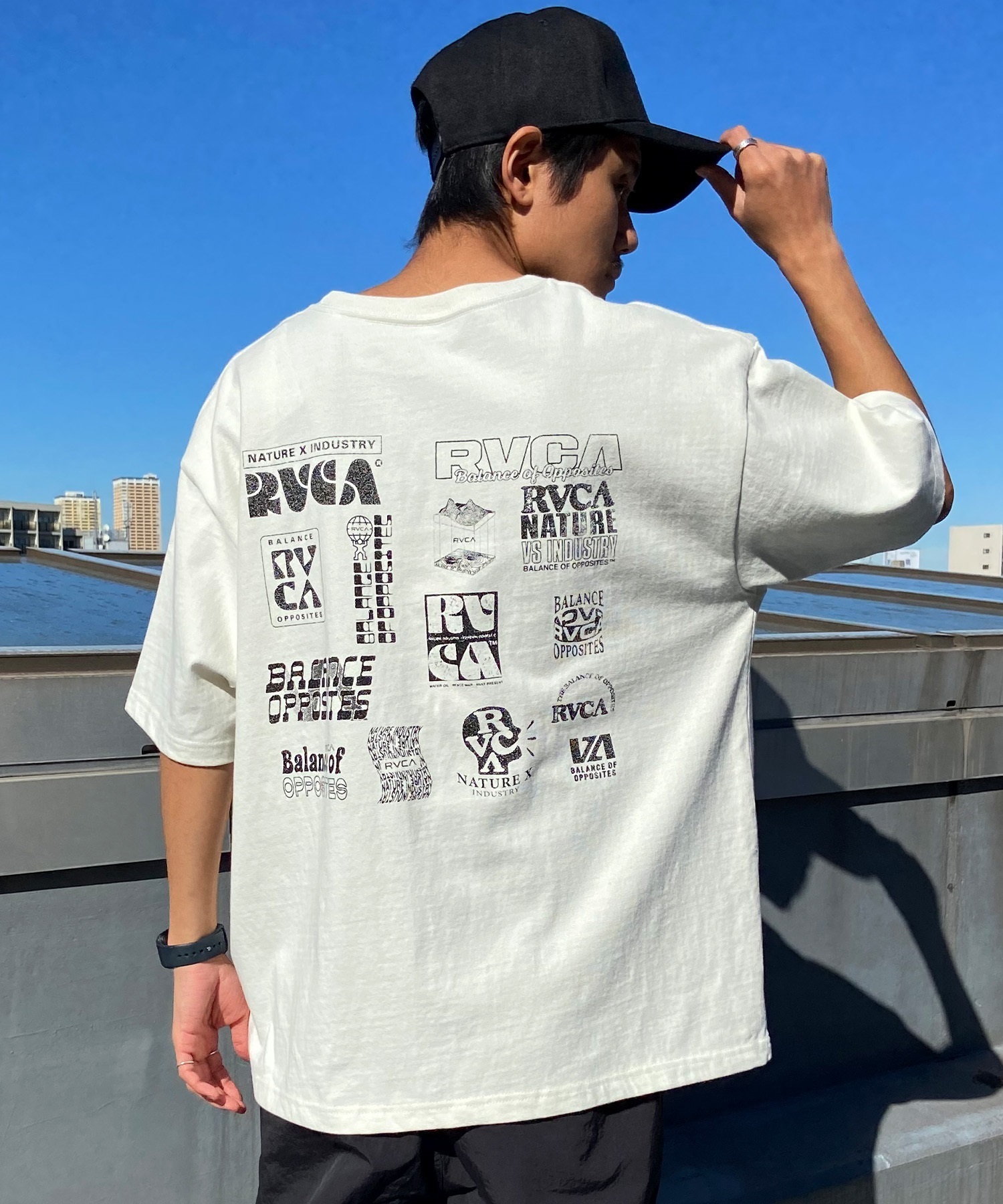 【クーポン対象】RVCA ルーカ メンズ 半袖 Tシャツ バックプリント ロゴ オーバーサイズ BE041-238(ANW-S)