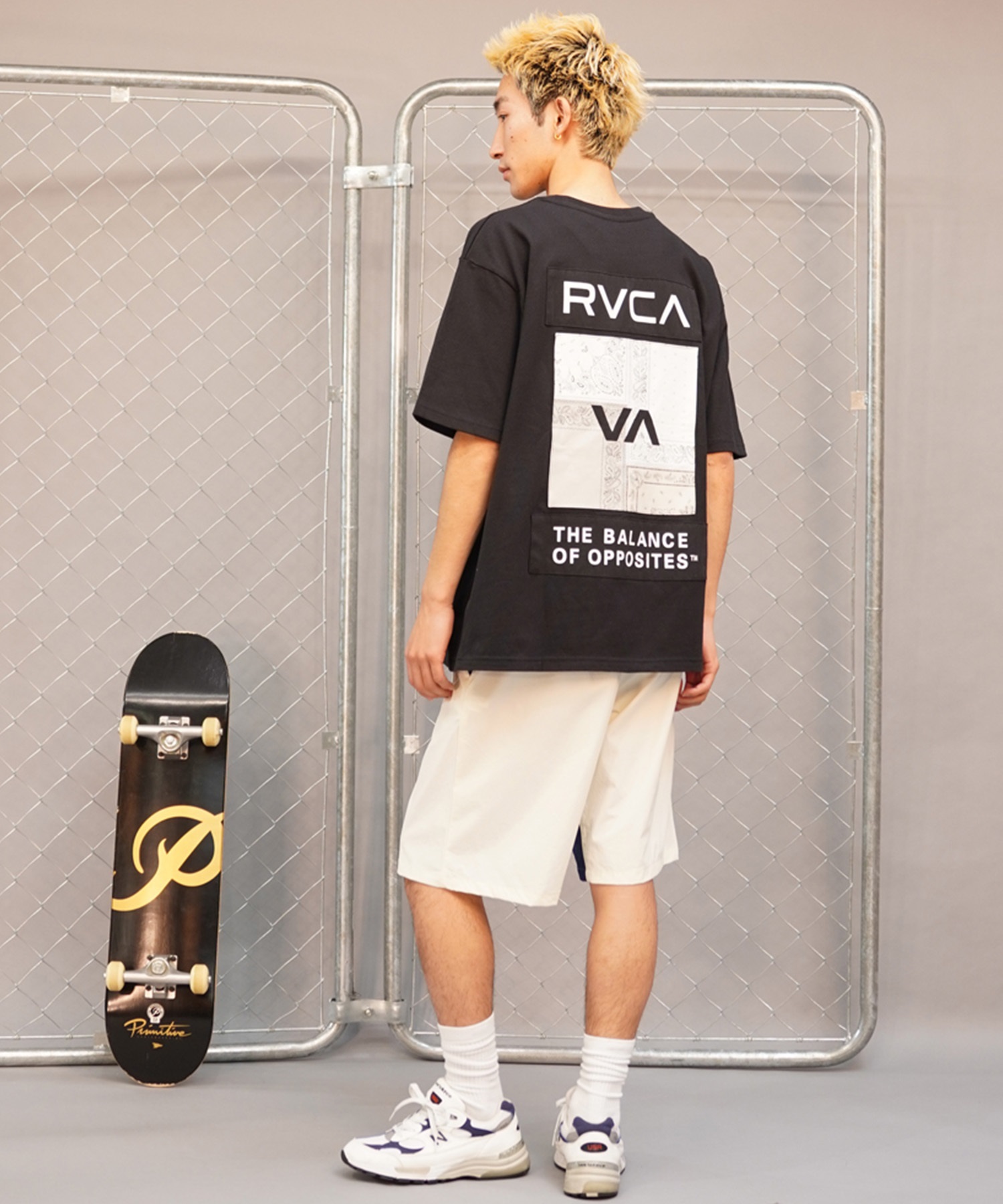RVCA ルーカ BANDANA BOX ST メンズ 半袖 Tシャツ バックプリント バンダナ柄 ペイズリー柄 BE041-P21(KHA-S)