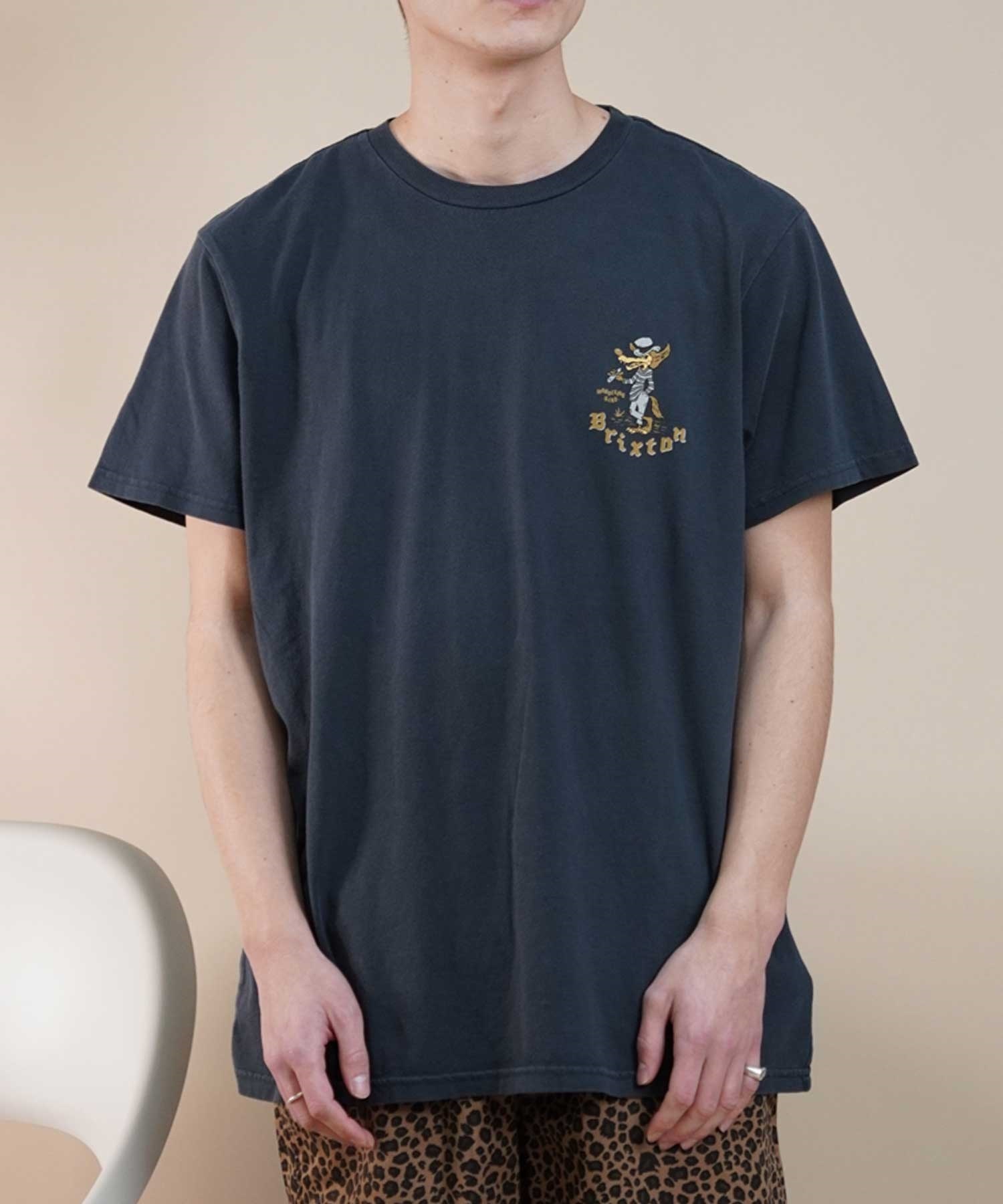 BRIXTON ブリクストン メンズ 半袖 Tシャツ バックプリント 古着風