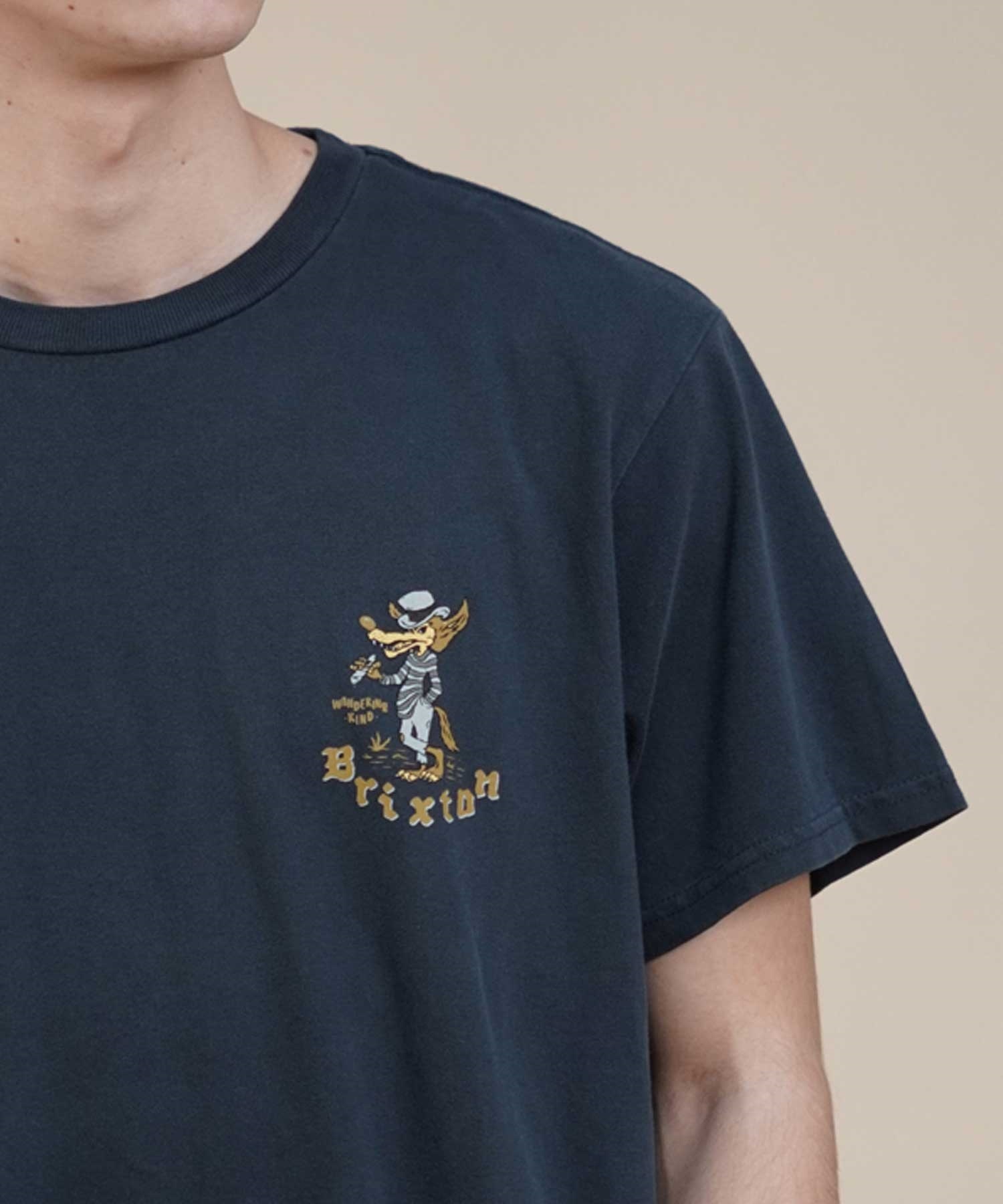 BRIXTON ブリクストン メンズ 半袖 Tシャツ バックプリント 古着風