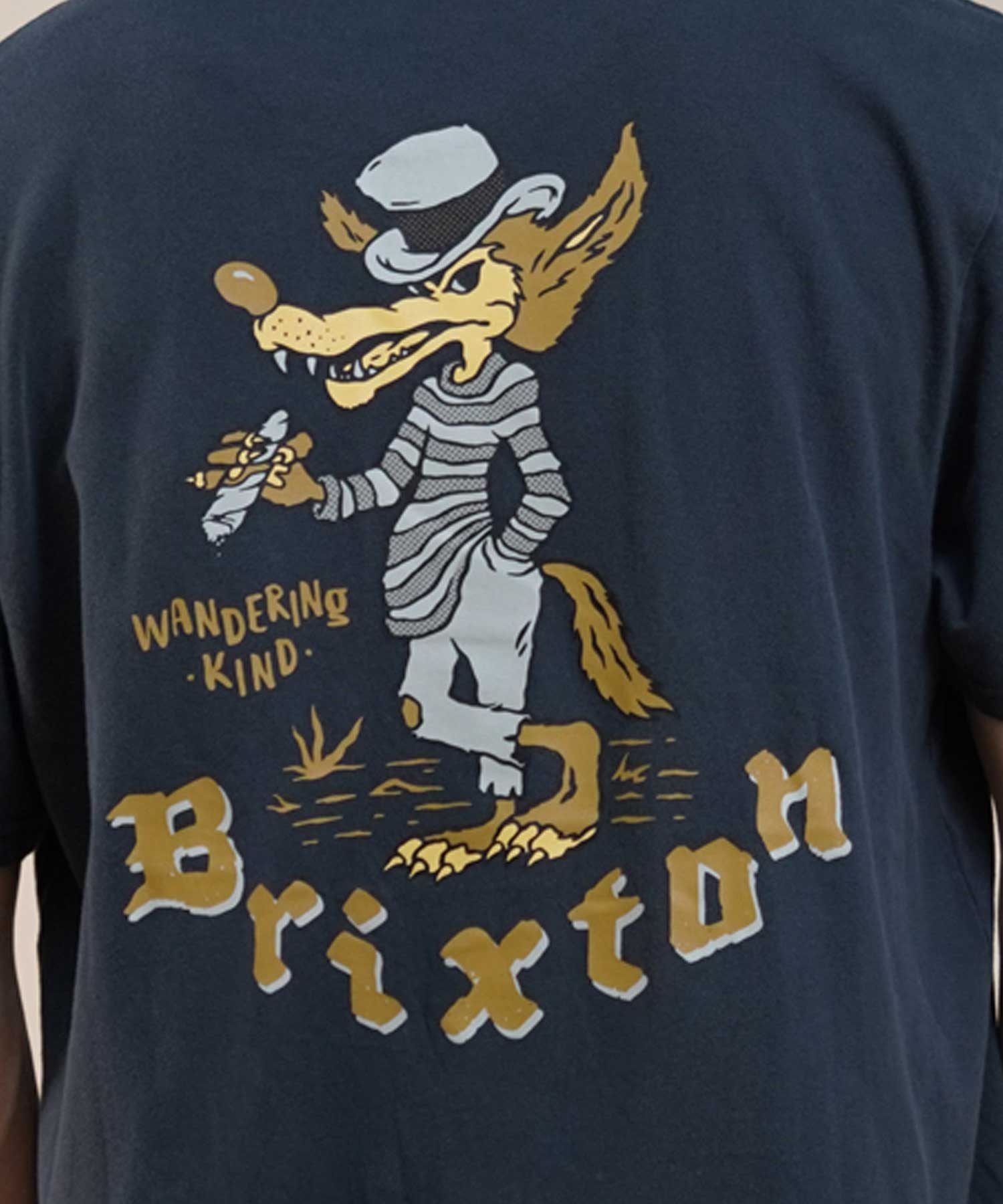 BRIXTON ブリクストン メンズ 半袖 Tシャツ バックプリント 古着風 17140(BKWOW-M)