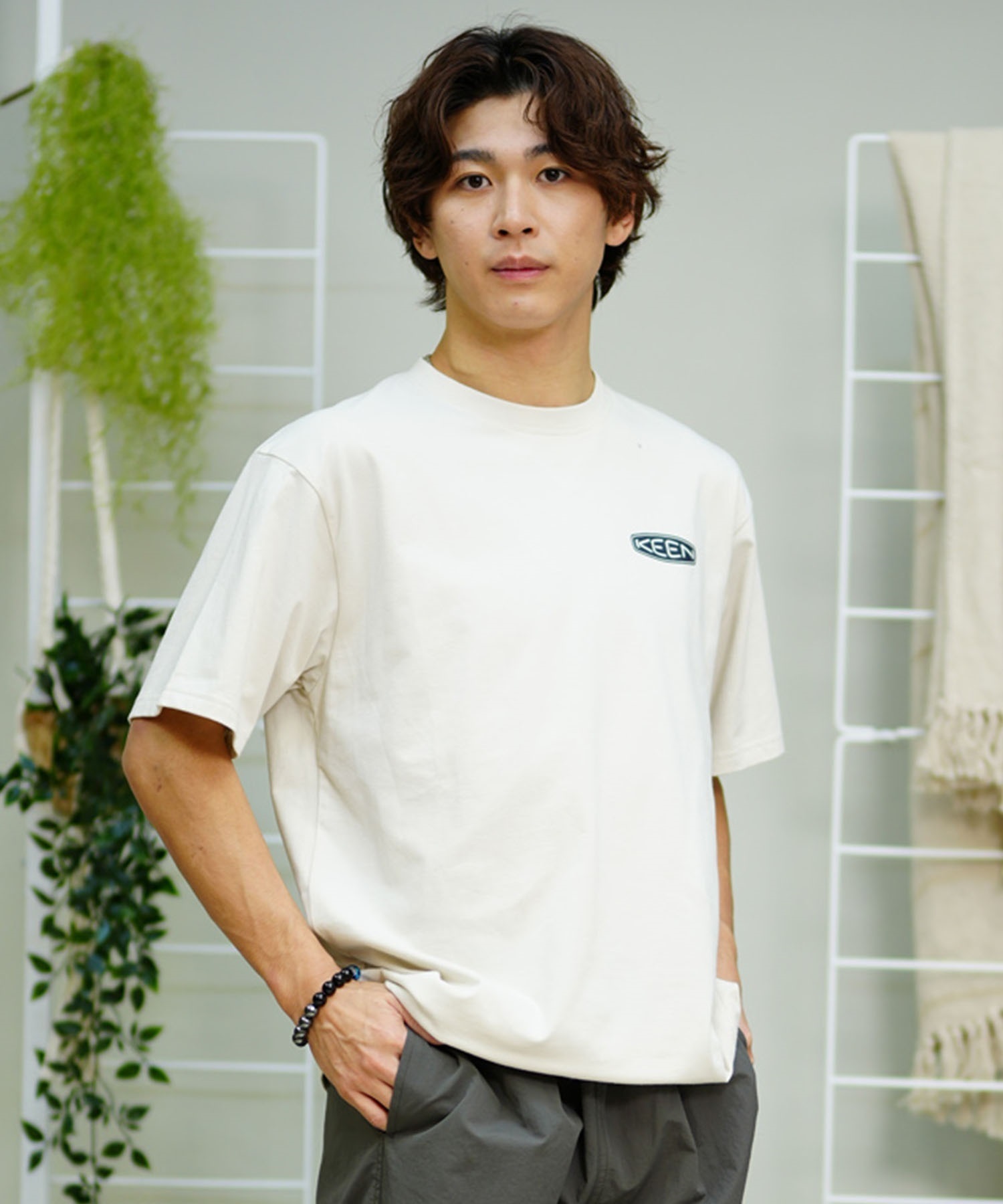 KEEN キーン メンズ Tシャツ 半袖 フォトプリント ロゴ 吸水速乾 抗菌 1029306 1029307(WHCA-S)
