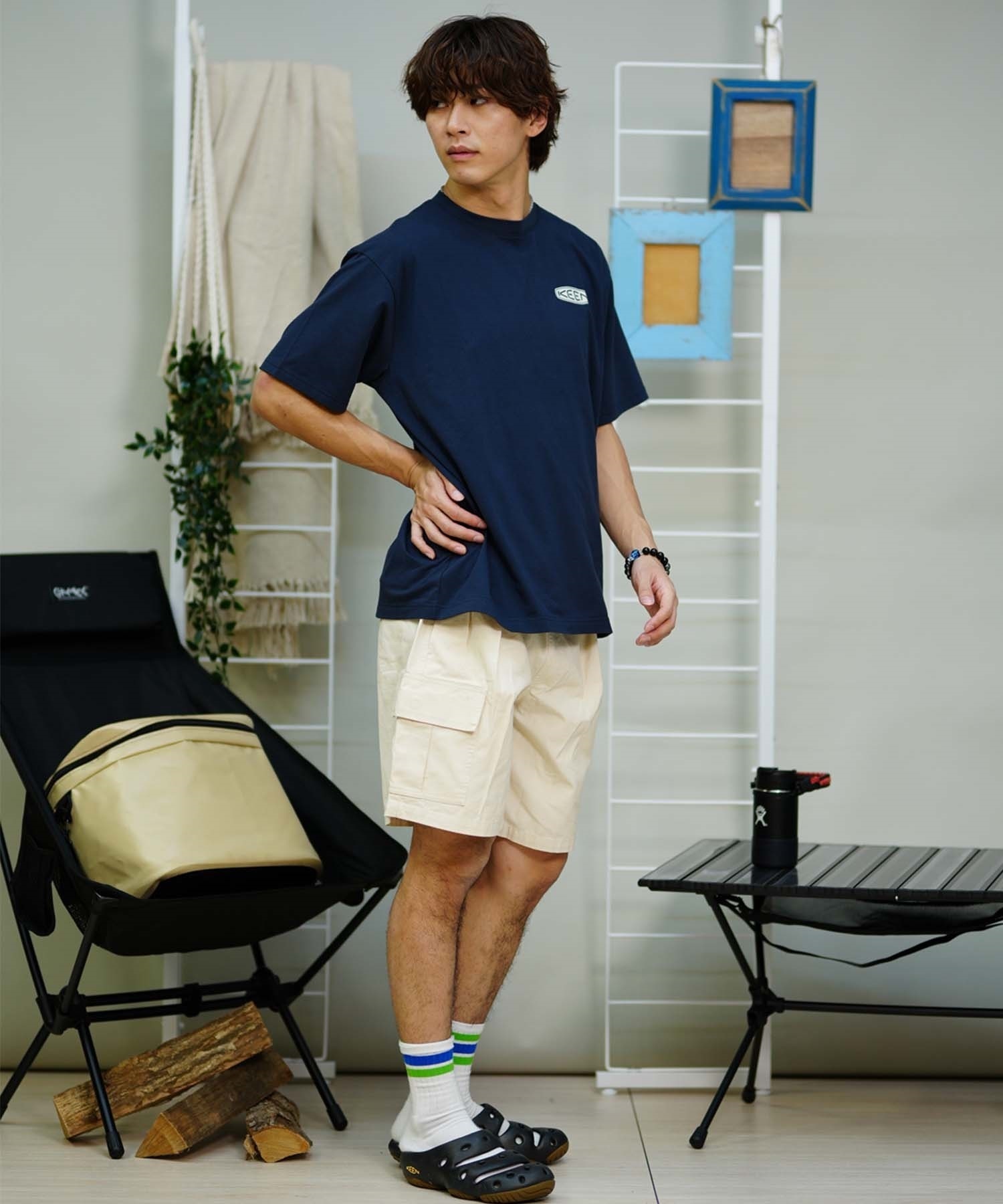 KEEN キーン メンズ Tシャツ 半袖 フォトプリント ロゴ 吸水速乾 抗菌 1029306 1029307(WHCA-S)