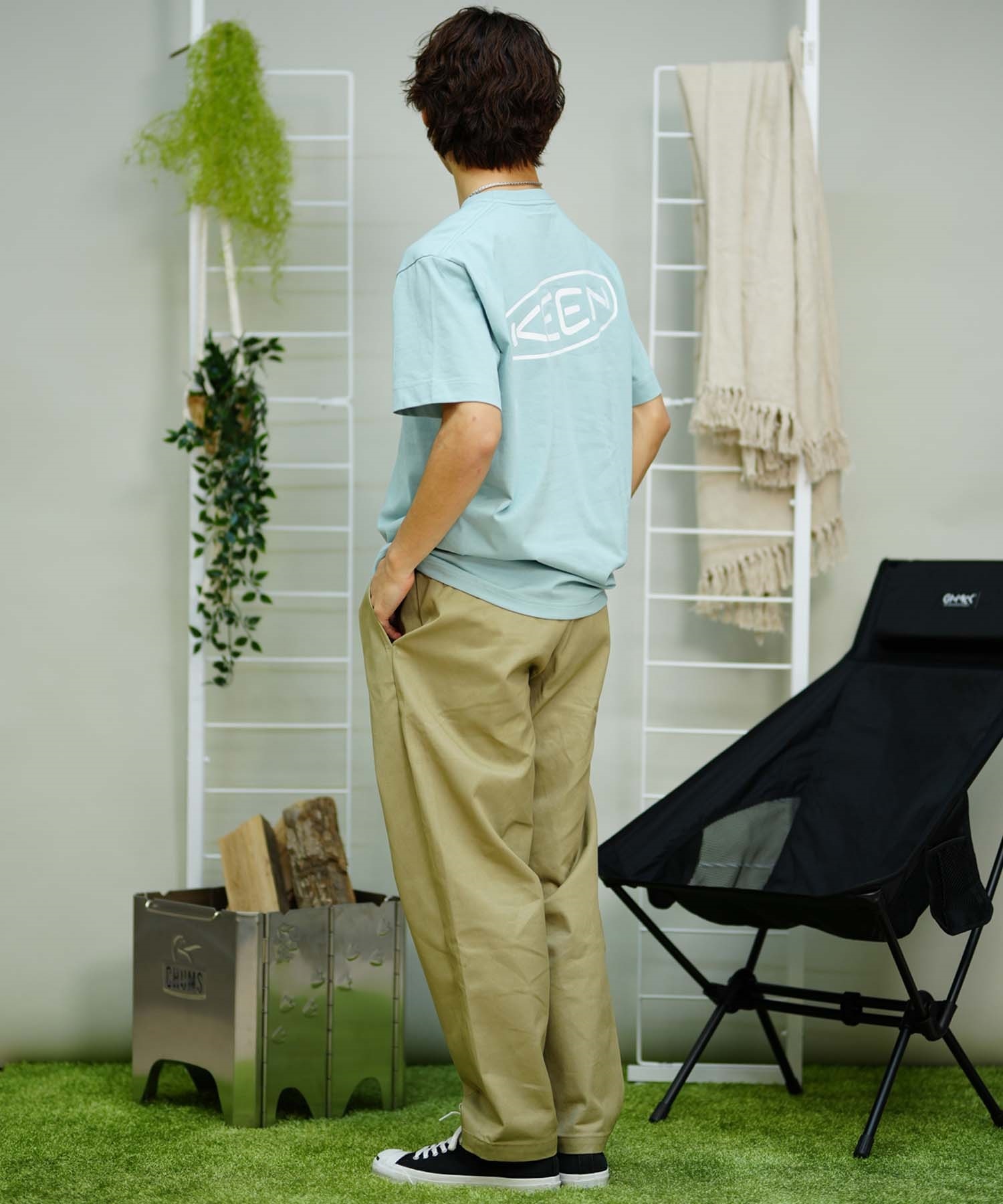【マトメガイ対象】KEEN キーン メンズ Tシャツ 半袖 バックプリント ロゴ 1029313(SBWH-S)