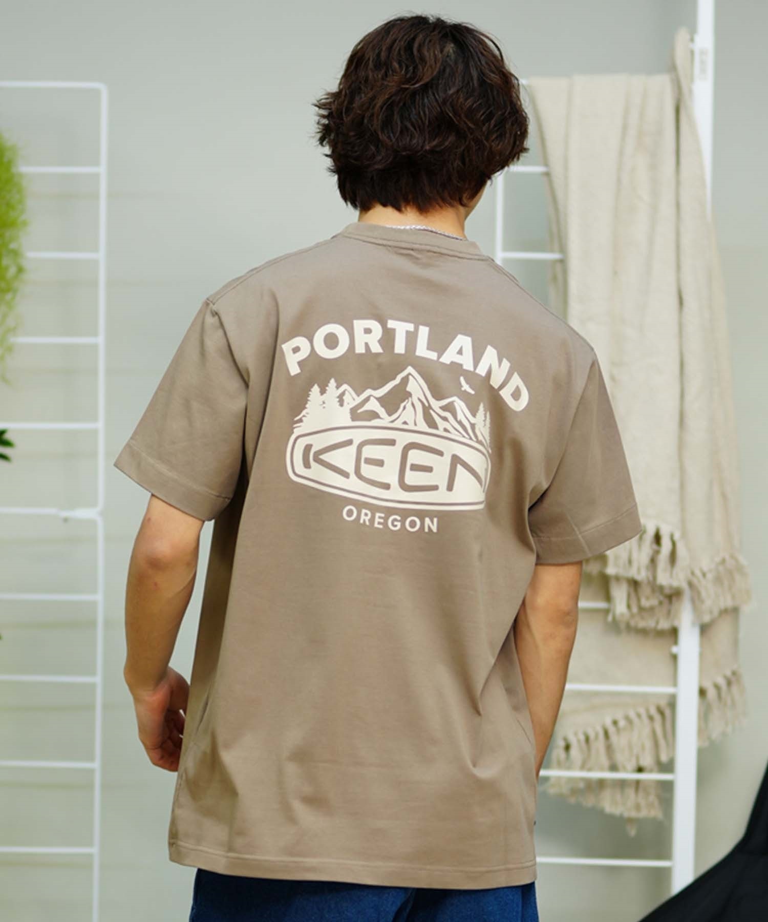 【ムラサキスポーツ限定】KEEN キーン メンズ Tシャツ 半袖 バックプリント ロゴ 1029891 1029892 1029893 1029894(WHITE-S)