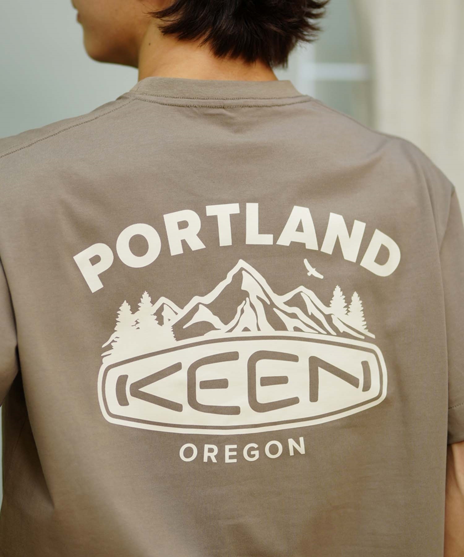 【ムラサキスポーツ限定】KEEN キーン メンズ Tシャツ 半袖 バックプリント ロゴ 1029891 1029892 1029893 1029894(WHITE-S)