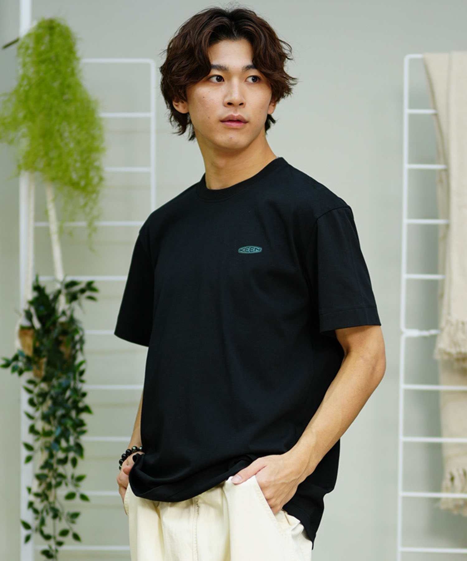 【マトメガイ対象】【ムラサキスポーツ限定】KEEN キーン メンズ Tシャツ 半袖 バックプリント ロゴ 1029895 1029896(WHITE-S)