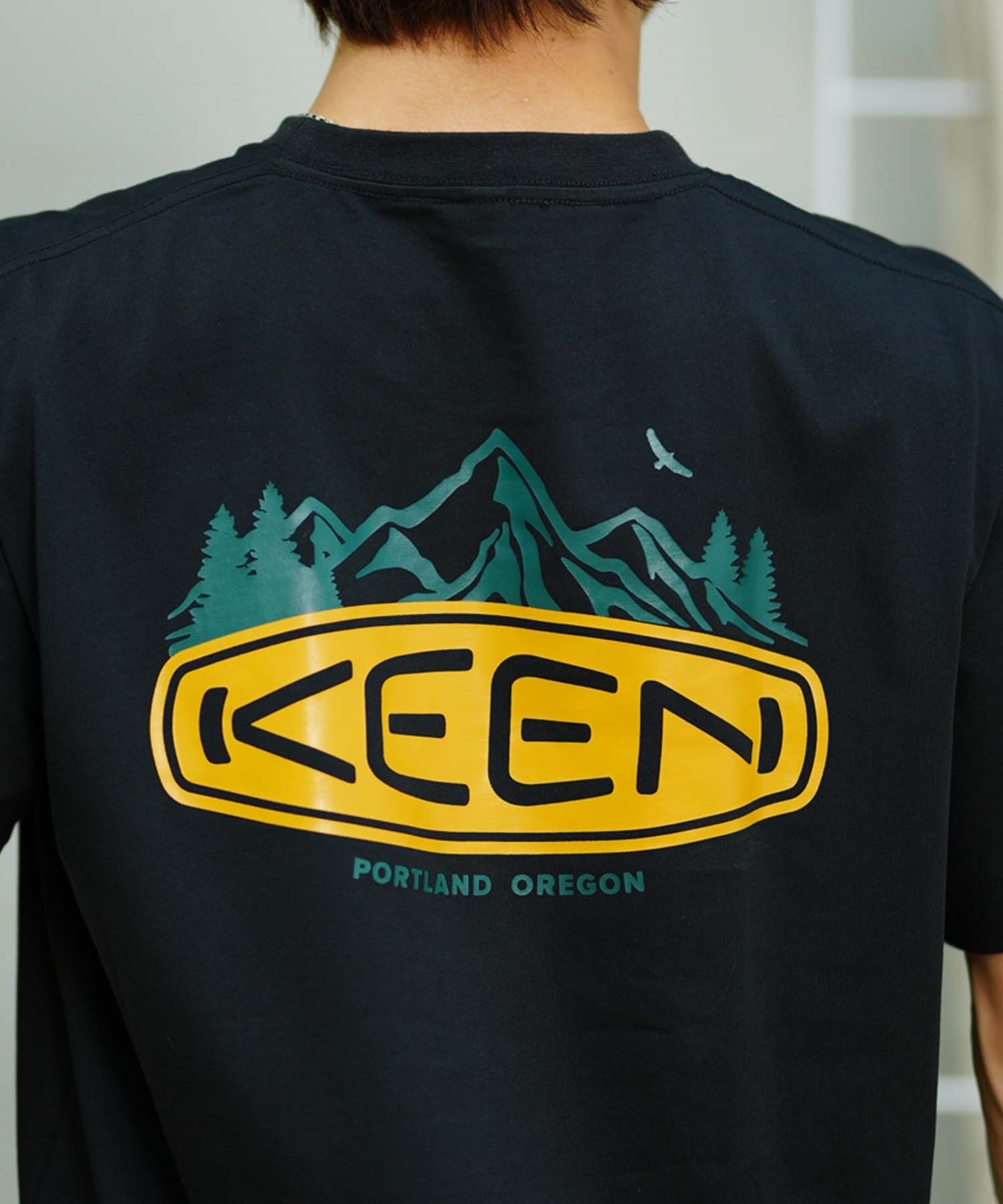KEEN キーン メンズ Tシャツ 半袖 バックプリント ロゴ 1029895 1029896 ムラサキスポーツ限定(WHITE-S)