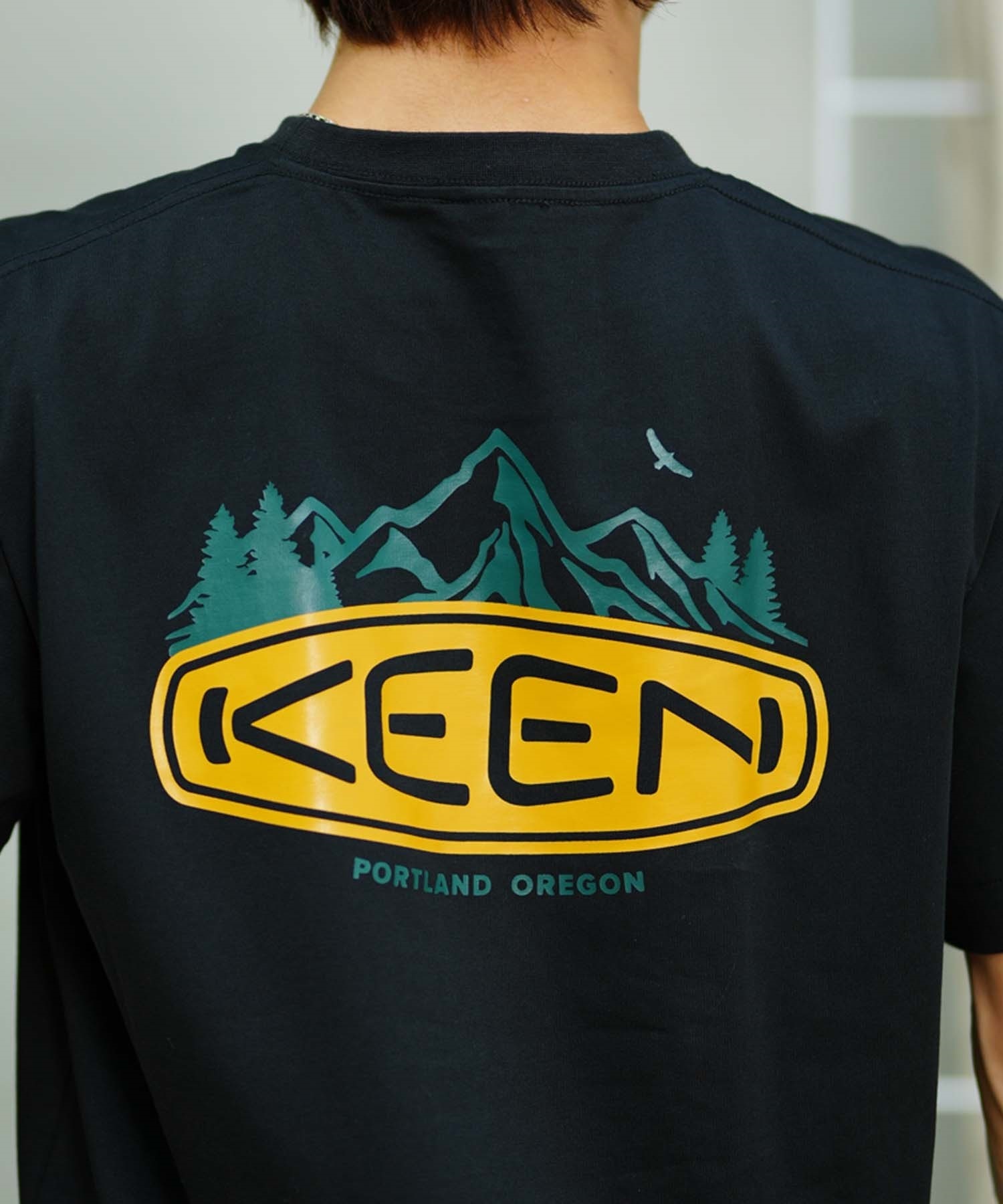 【ムラサキスポーツ限定】KEEN キーン メンズ Tシャツ 半袖 バックプリント ロゴ 1029895 1029896(WHITE-S)