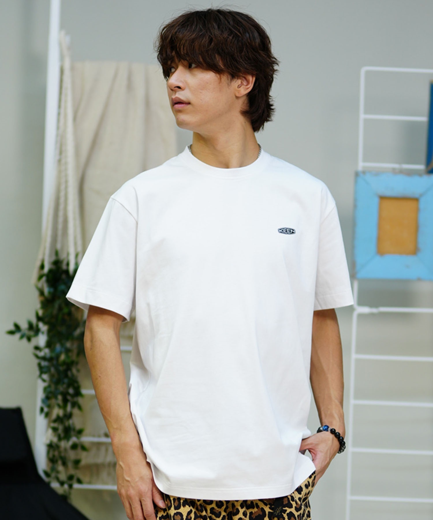 【マトメガイ対象】【ムラサキスポーツ限定】KEEN キーン メンズ Tシャツ 半袖 バックプリント ロゴ ボックスシルエット 1029897 1029898(BLACK-S)