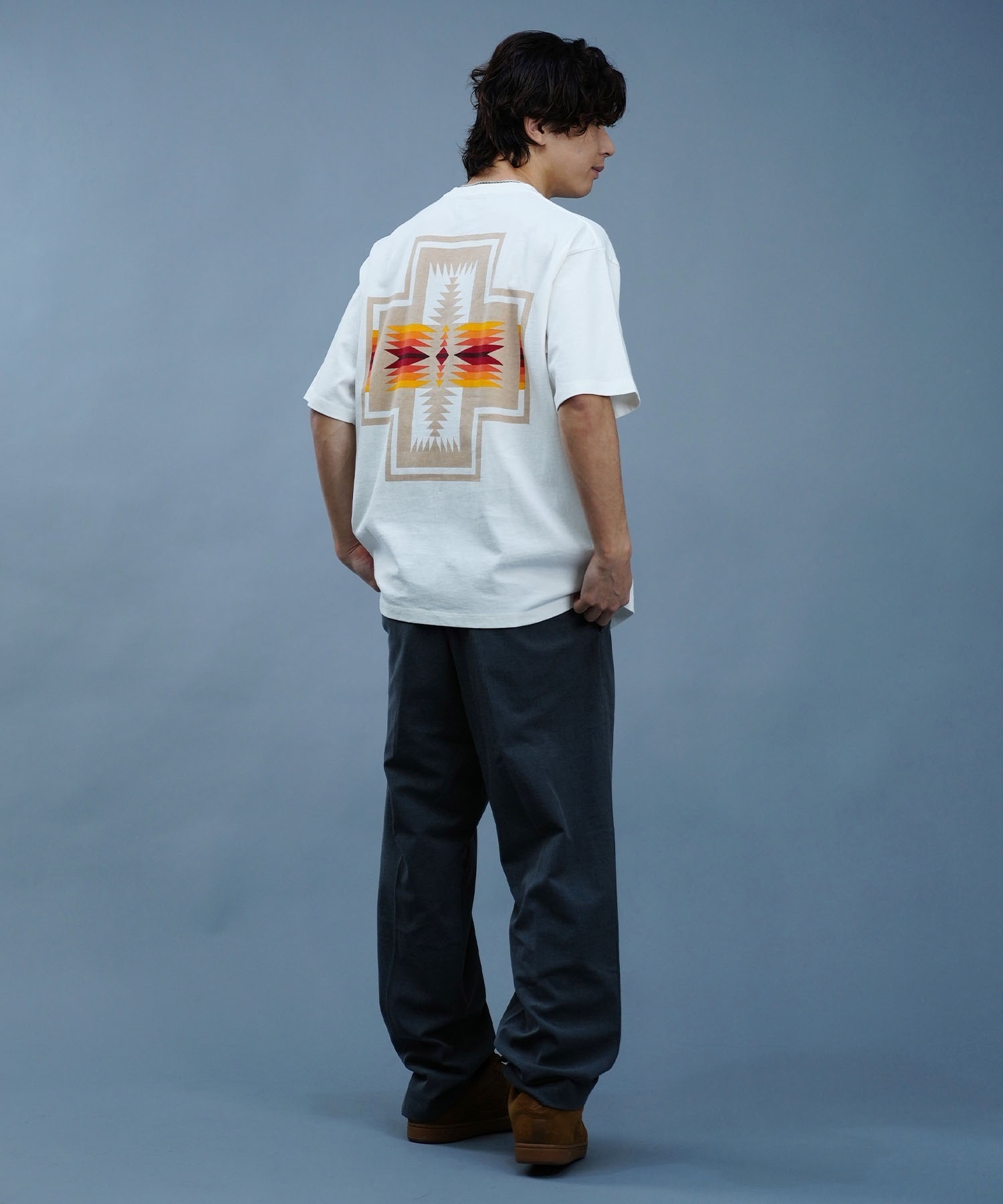 PENDLETON ペンドルトン メンズ 半袖 Tシャツ バックプリント DESI 4275-6005(09WH-M)