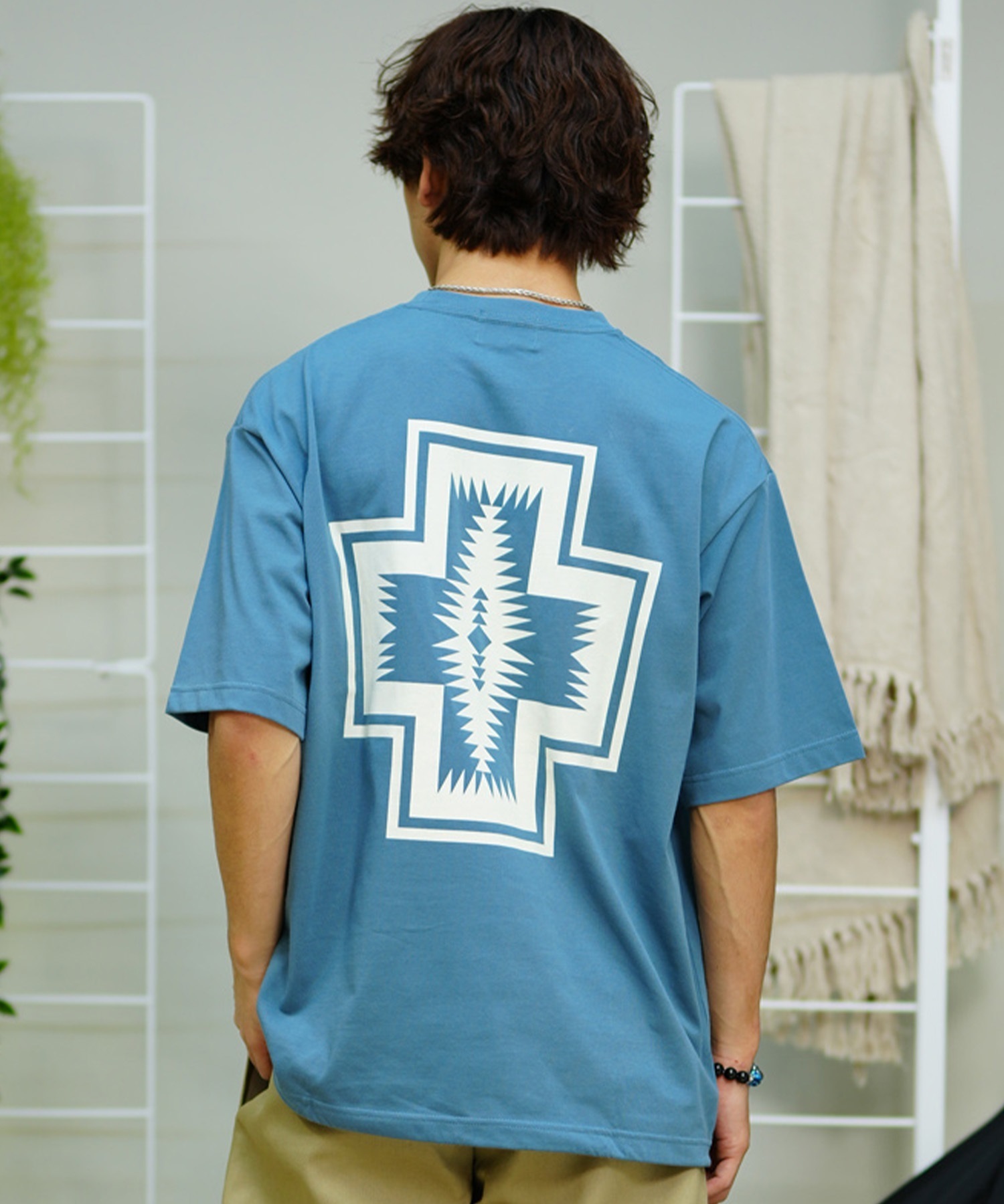 PENDLETON ペンドルトン メンズ Tシャツ 半袖 バックプリント ネイティブ柄 ハーディング柄 DESI 4275-6207(39CH-M)