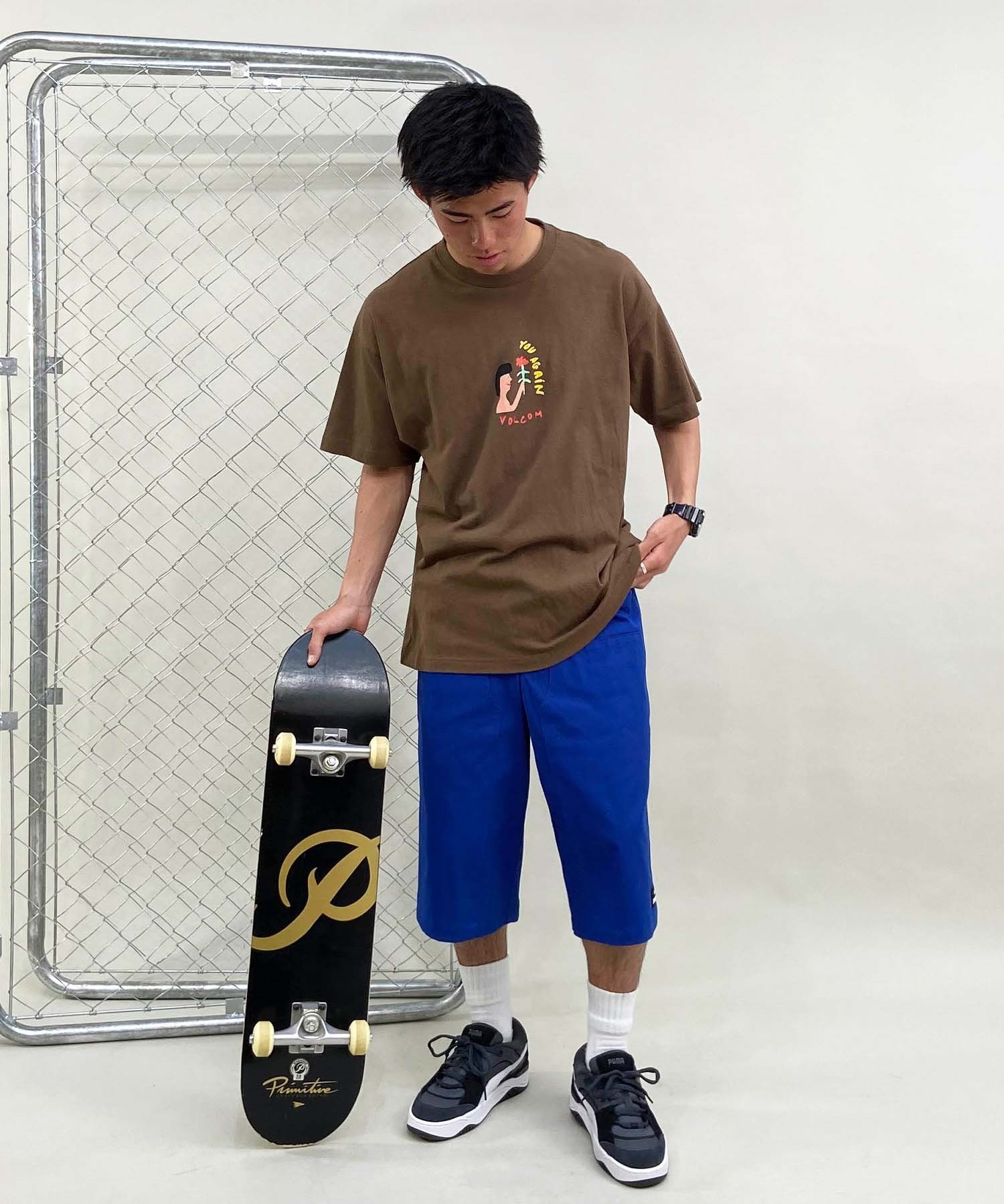 VOLCOM ボルコム ARTHUR LONGO 1 T-SHIRT メンズ 半袖Tシャツ バックプリント DESI A4312412(DKE-M)