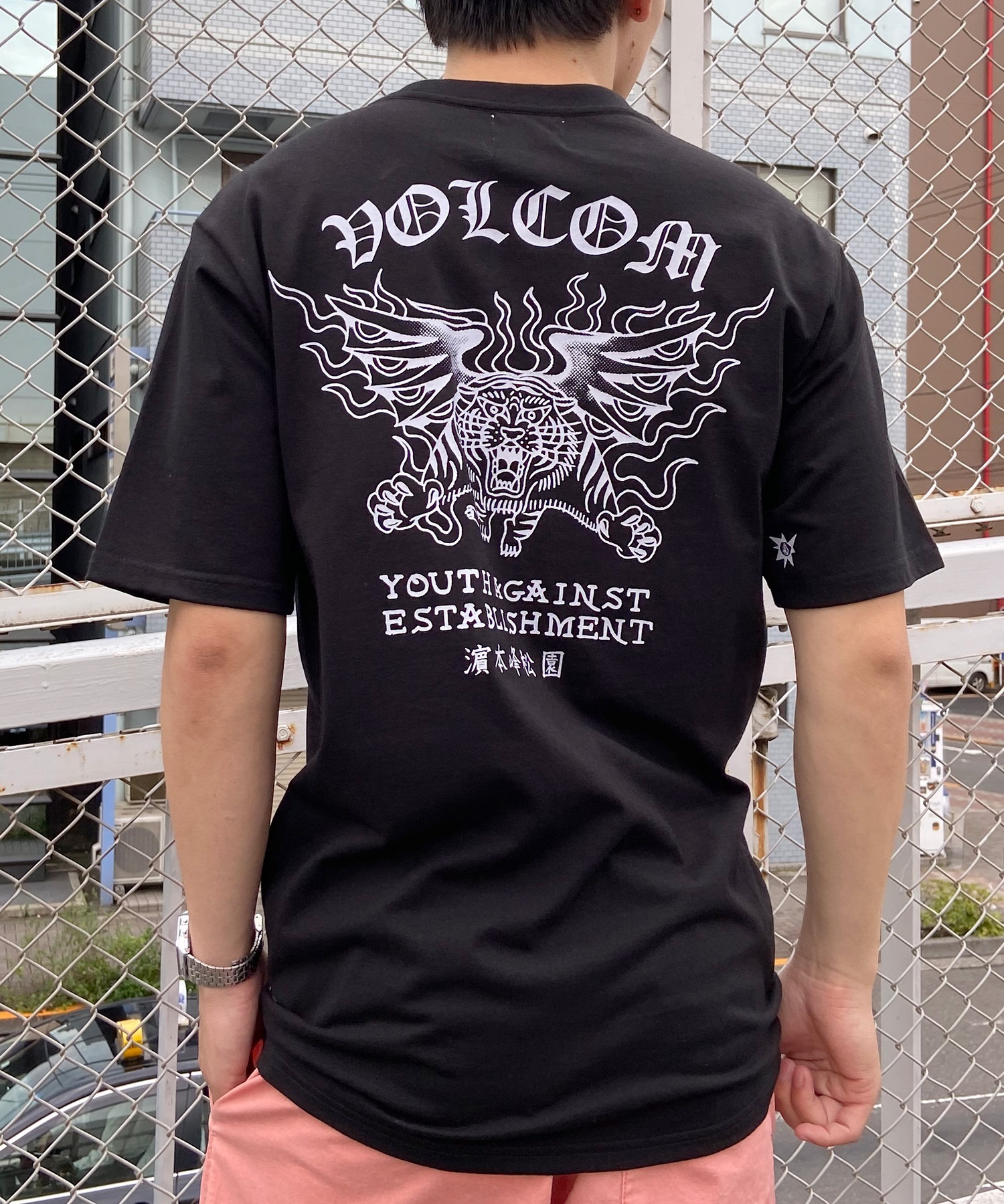 VOLCOM ボルコム メンズ 半袖 Tシャツ バックプリント ヘビーウェイト タイガー 虎 モチーフ AF312400(CMT-M)