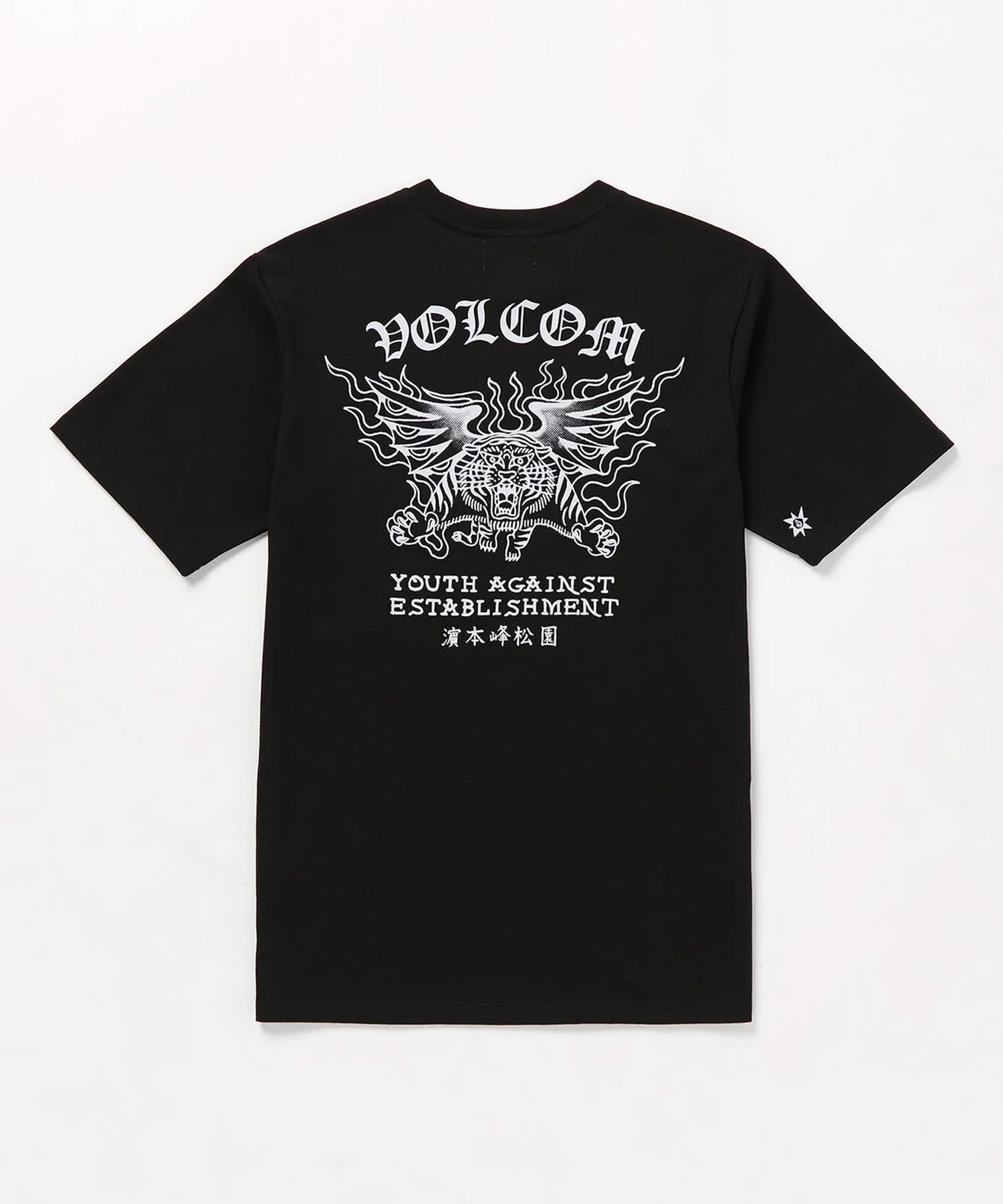 VOLCOM ボルコム メンズ 半袖 Tシャツ バックプリント ヘビーウェイト タイガー 虎 モチーフ AF312400(BLK-M)