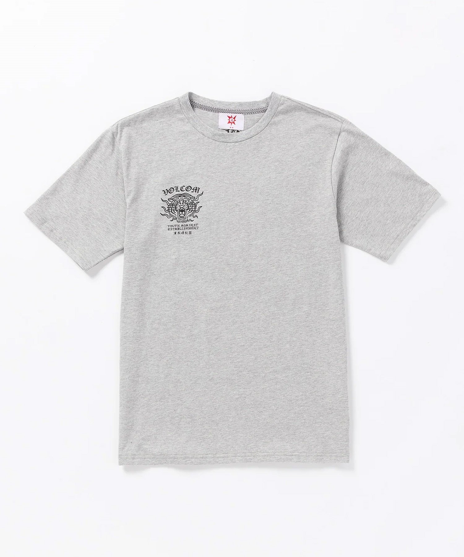 VOLCOM ボルコム メンズ 半袖 Tシャツ バックプリント ヘビーウェイト タイガー 虎 モチーフ AF312400(WHT-M)