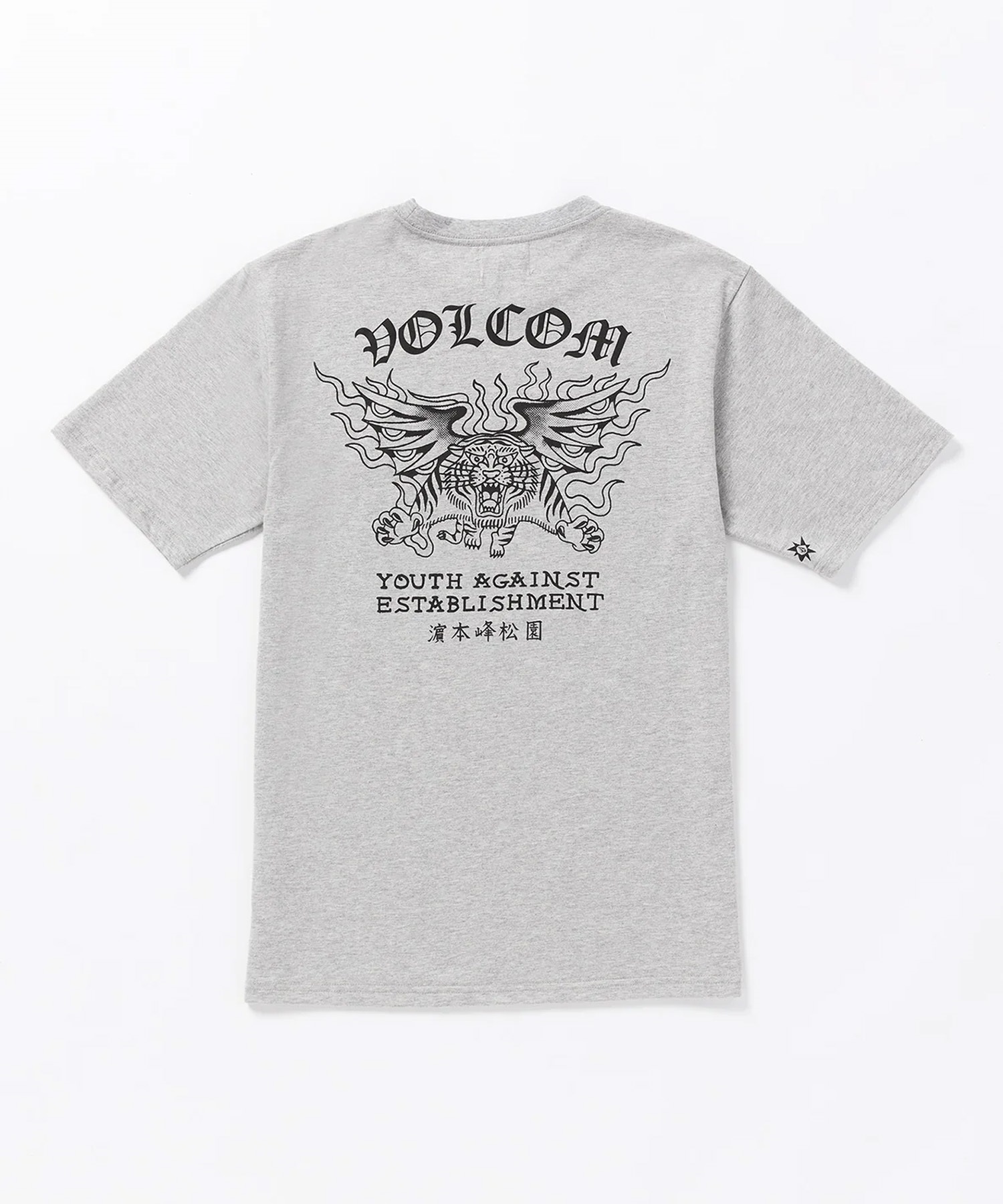 VOLCOM ボルコム メンズ 半袖 Tシャツ バックプリント ヘビーウェイト タイガー 虎 モチーフ AF312400(BLK-M)