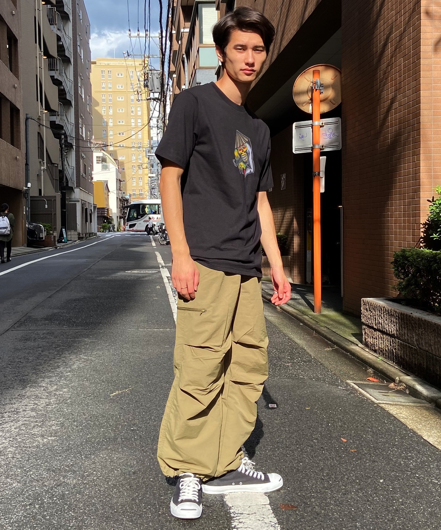 VOLCOM ボルコム メンズ 半袖 Tシャツバックプリント ドラゴン 龍 モチーフ AF312401(BLK-M)