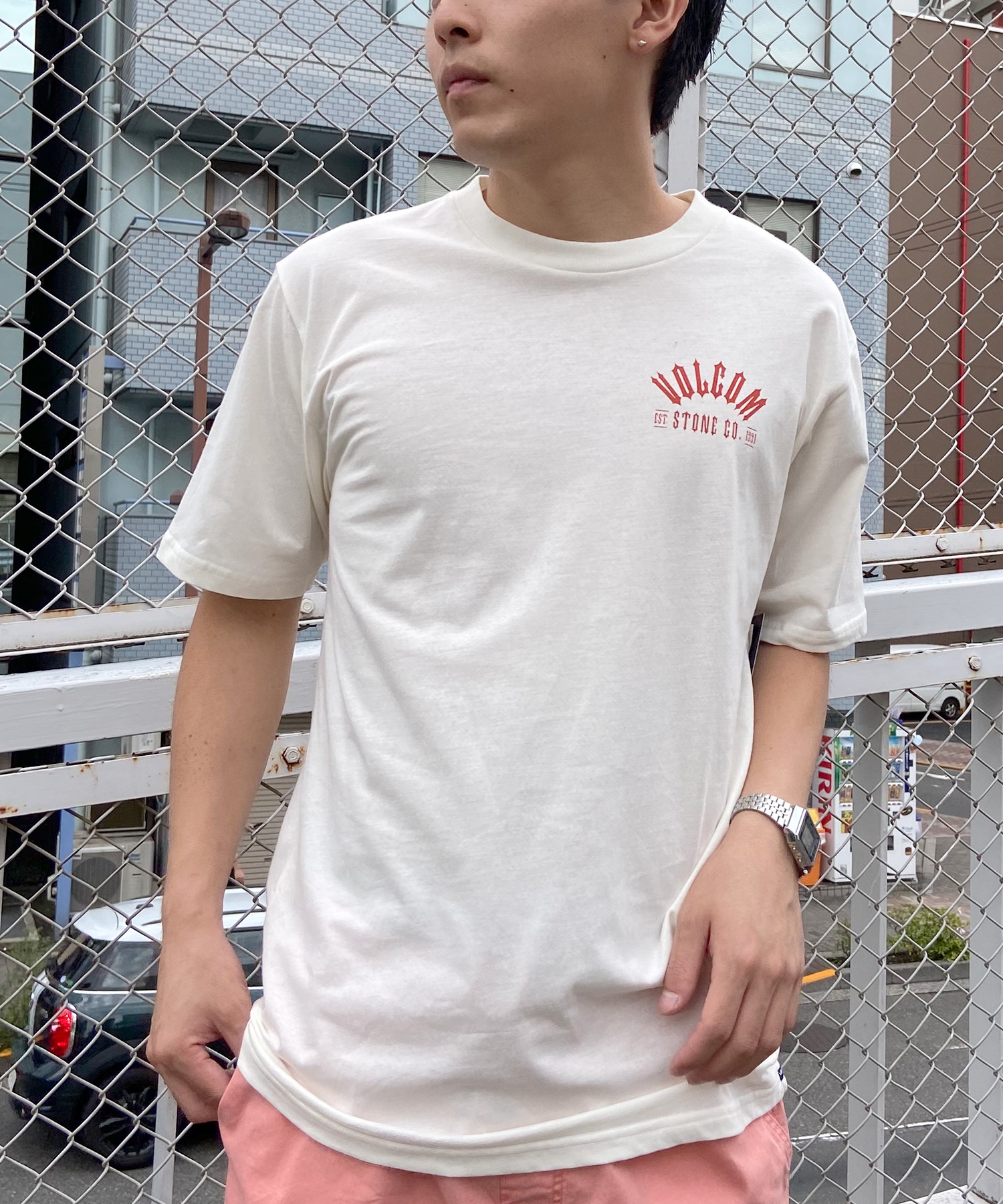 VOLCOM ボルコム メンズ Tシャツ 半袖 バックプリント ナンバー ヘビーウェイト ワイドフィット AF312404(OFW-M)