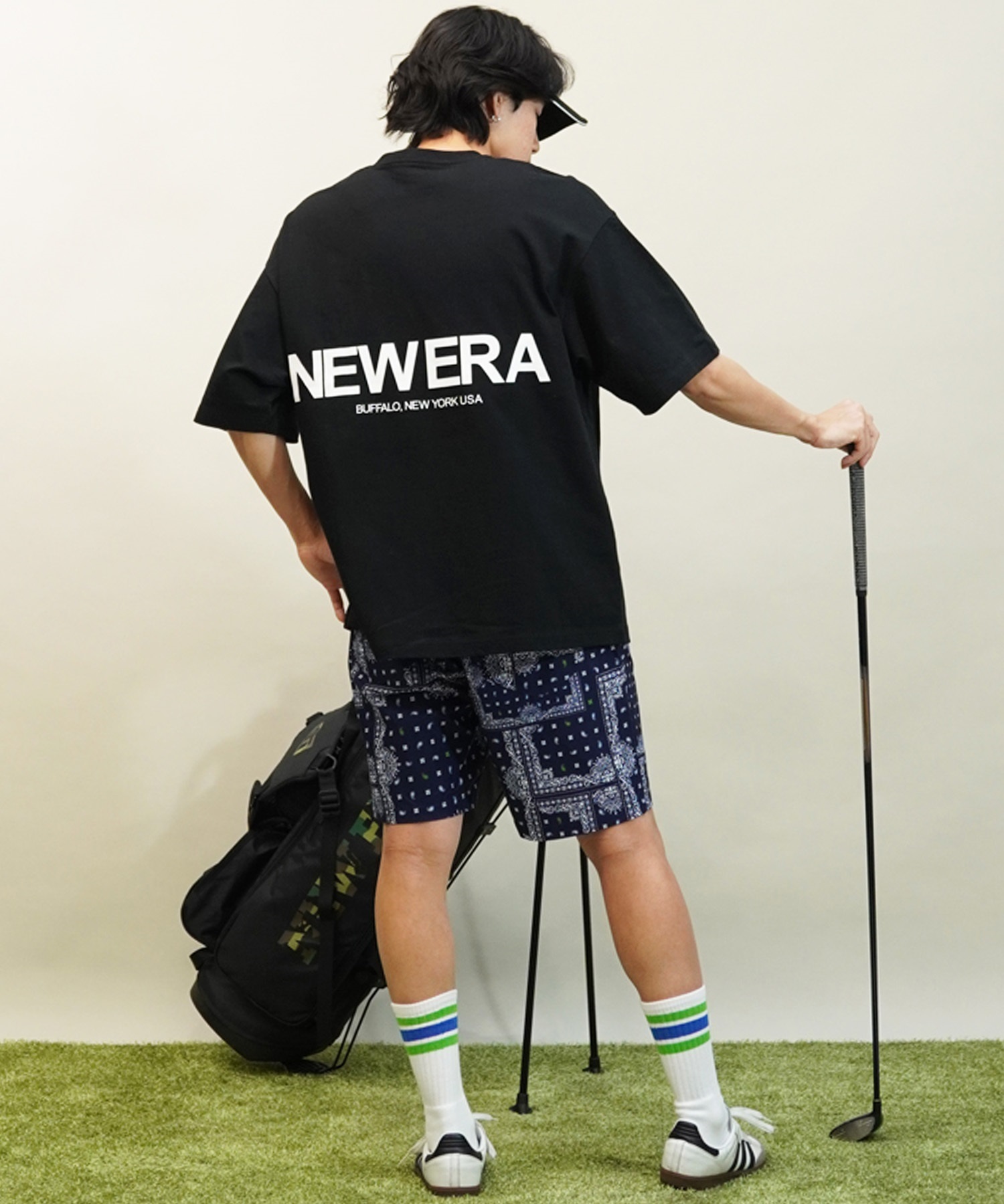 NEW ERA ニューエラ メンズ 半袖 Tシャツ バックプリント ブランドロゴ ブラック 14121853(BLK-M)