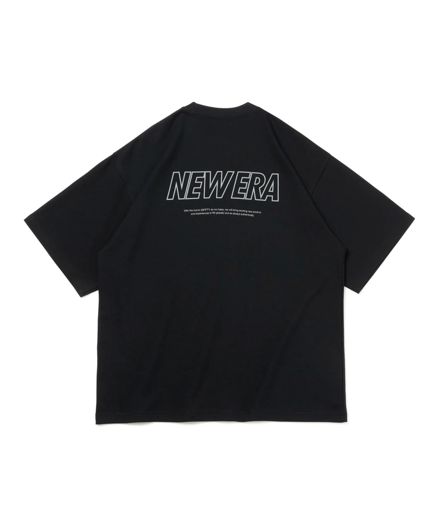 NEW ERA ニューエラ メンズ Tシャツ 半袖 オーバーサイズ バックプリント 吸汗速乾 シンプル 14121973(BLK-M)