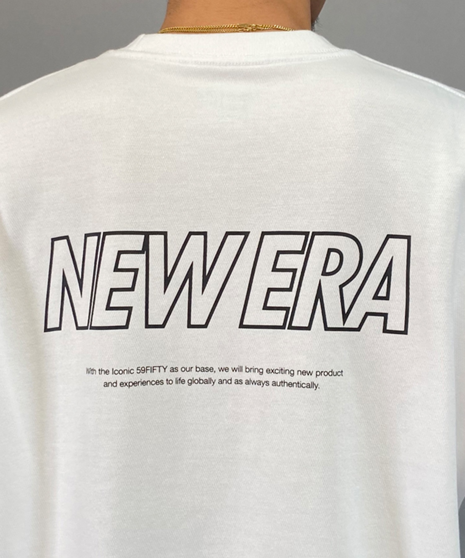 NEW ERA ニューエラ メンズ Tシャツ 半袖 オーバーサイズ バックプリント 吸汗速乾 シンプル 14306819(WHI-M)