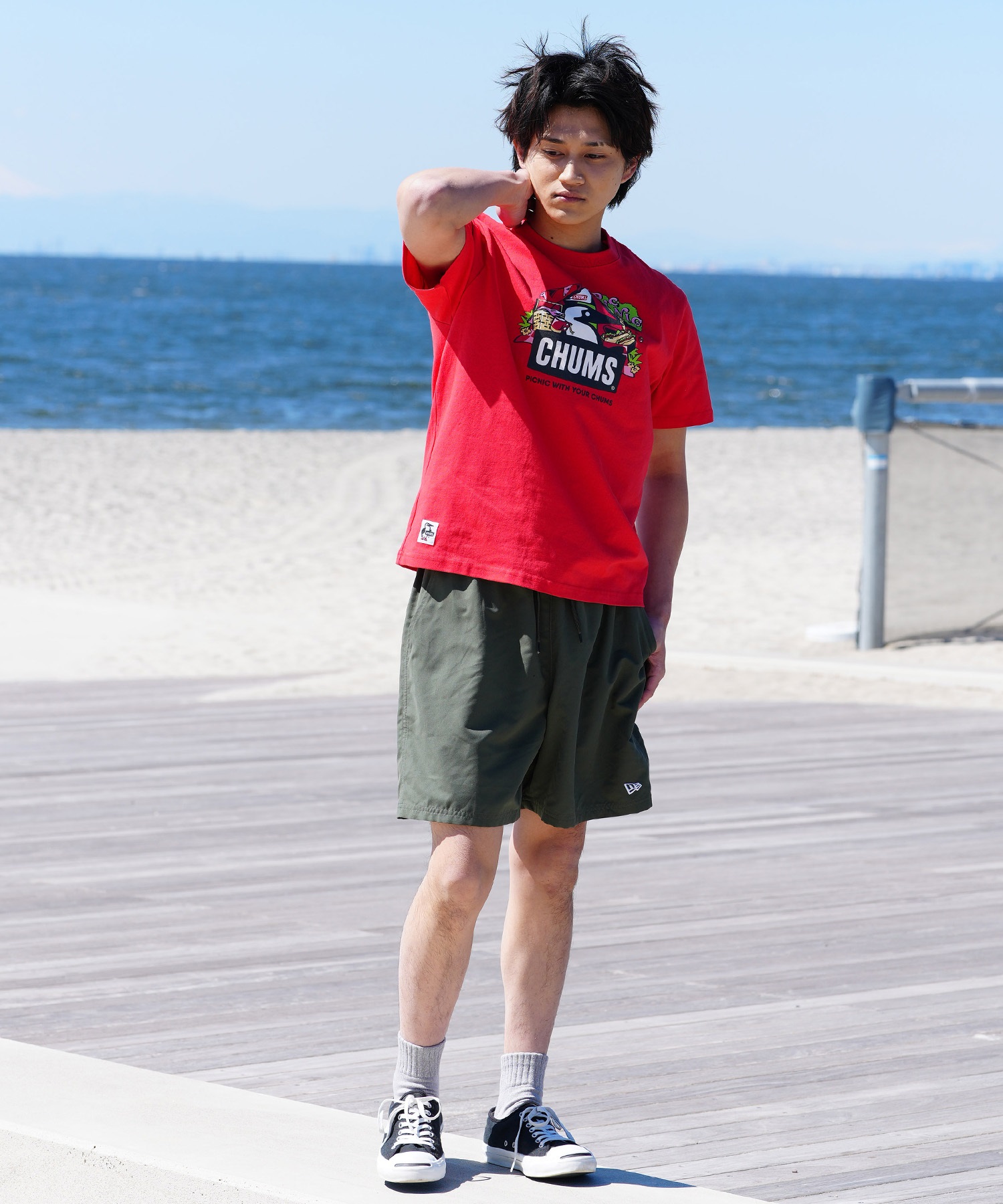 【p】すのチル　メンバーカラー　ハートシャツ＆ネコ耳帽セット チャムス ラブアンドアドベンチャーTシャツ | APORITO（アポリト
