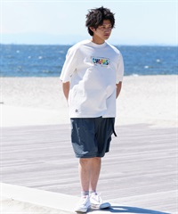 【マトメガイ対象】CHUMS チャムス メンズ Tシャツ 半袖 ロゴ ブービーバード マーブル柄 バックプリント オーバーサイズ CH01-2357(G057-M)