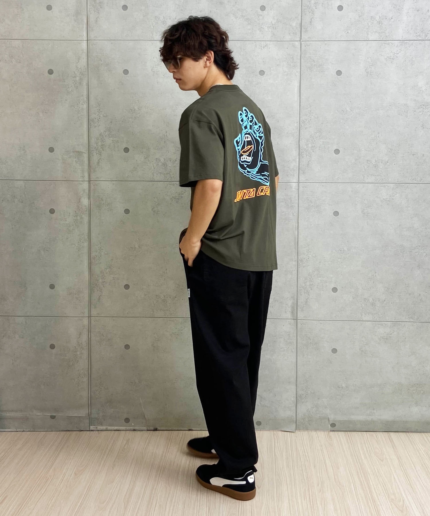 【ムラサキスポーツ限定】 SANTACRUZ サンタクルーズ メンズ 半袖 Tシャツ バックプリント ボックスシルエット 502241408(ARMY-M)