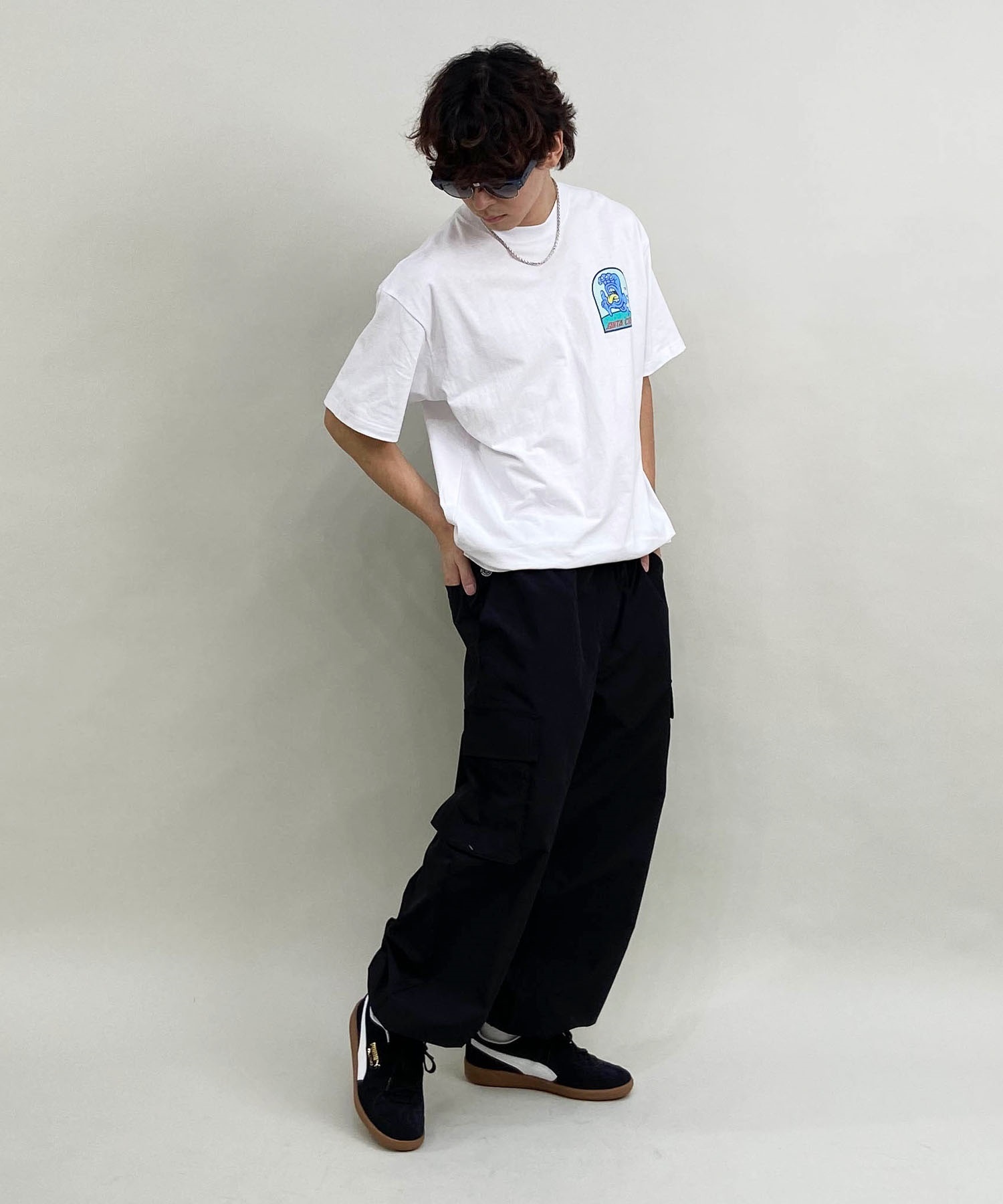 【ムラサキスポーツ限定】 SANTACRUZ サンタクルーズ メンズ 半袖 Tシャツ バックプリント 502241409(WHITE-M)