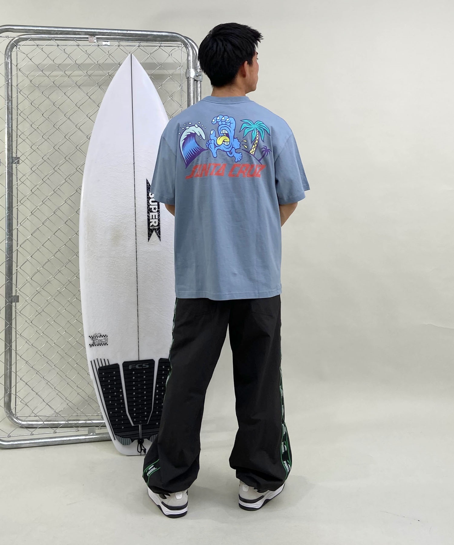 【マトメガイ対象】SANTACRUZ サンタクルーズ メンズ 半袖 Tシャツ バックプリント 502241409 ムラサキスポーツ限定(WHITE-M)