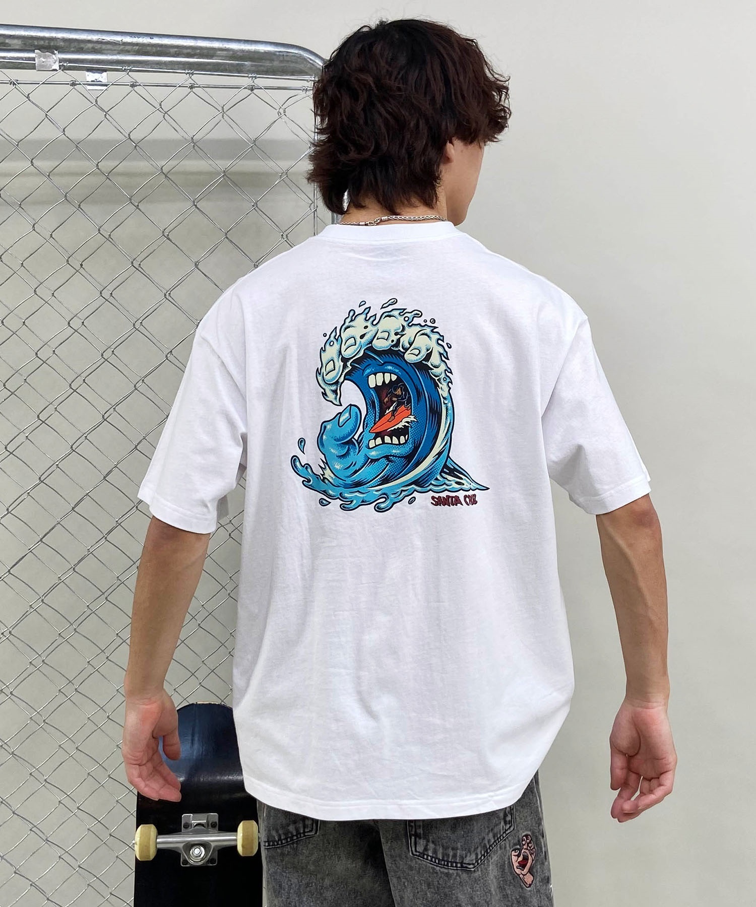 【マトメガイ対象】【ムラサキスポーツ限定】 SANTACRUZ サンタクルーズ メンズ 半袖 Tシャツ バックプリント 502241412(WHITE-M)