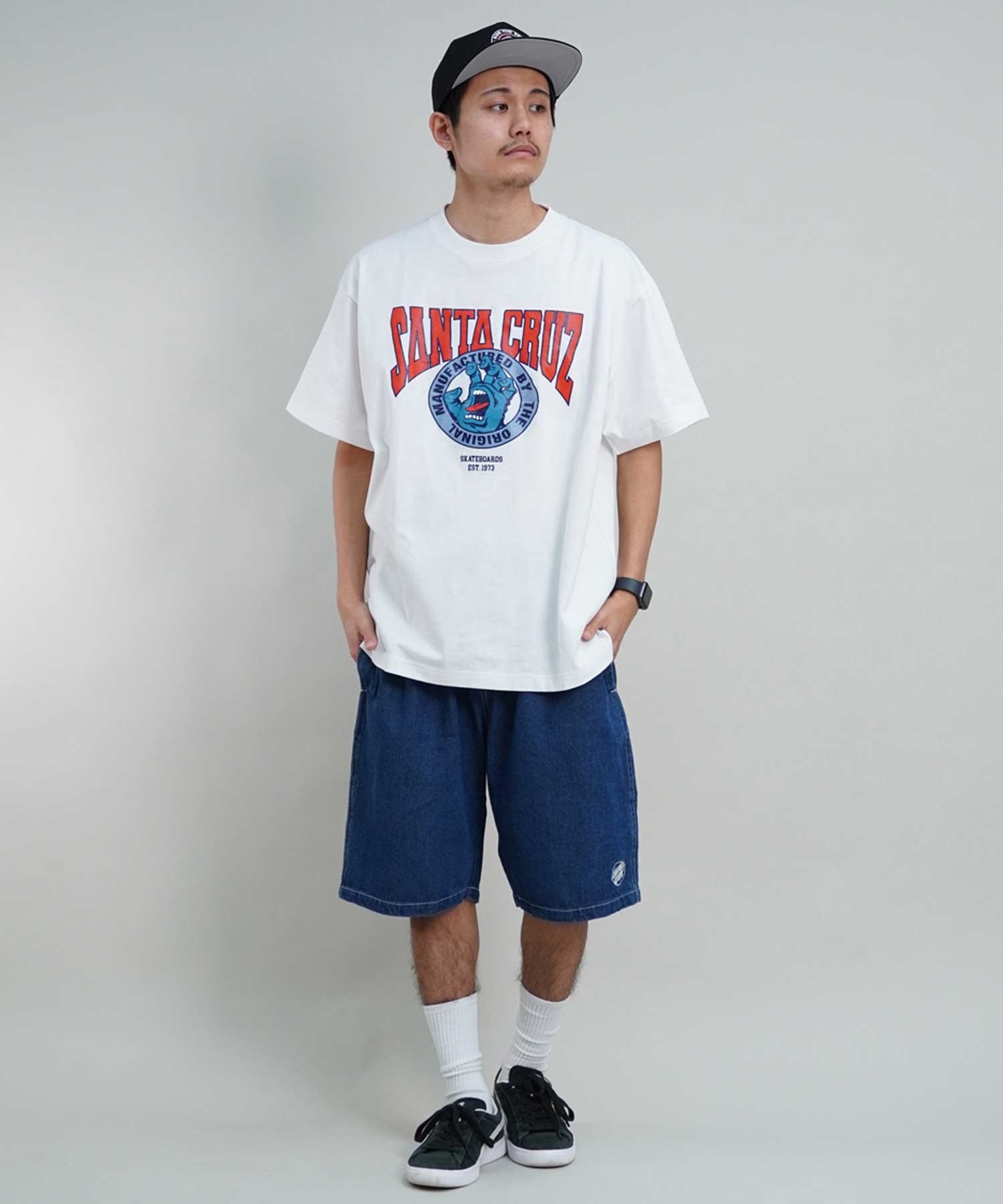 【マトメガイ対象】SANTACRUZ サンタクルーズ Tシャツ クルーネック メンズ 半袖 Tシャツ 502241413 ムラサキスポーツ限定(WHITE-M)