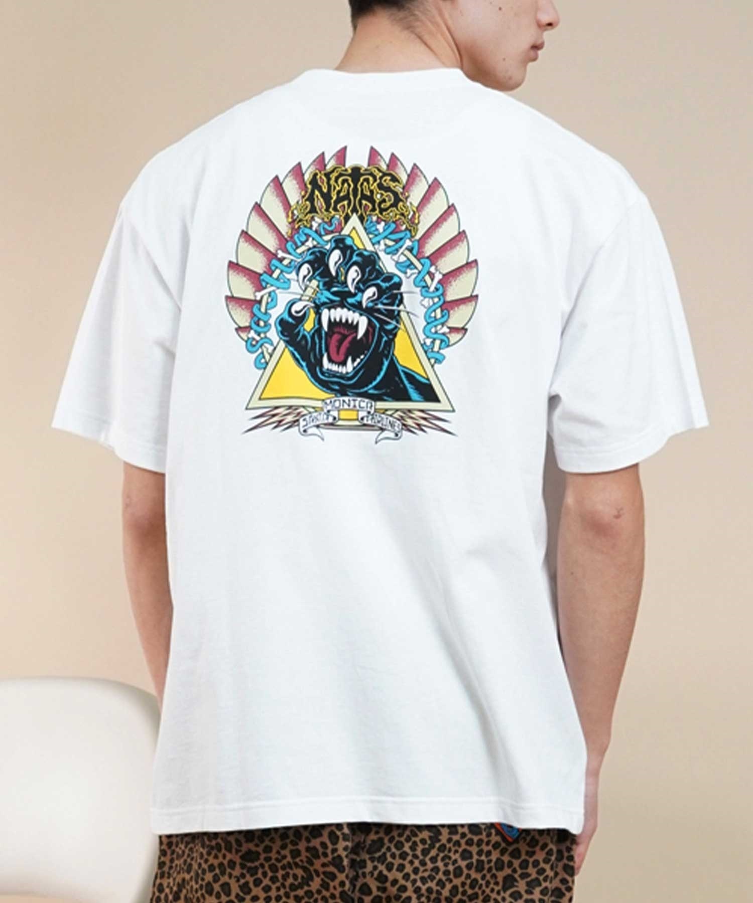 【マトメガイ対象】SANTACRUZ サンタクルーズ Natas Screaming Panther S S Tee メンズ 半袖 Tシャツ 502241414 ムラサキスポーツ限定(WHITE-M)