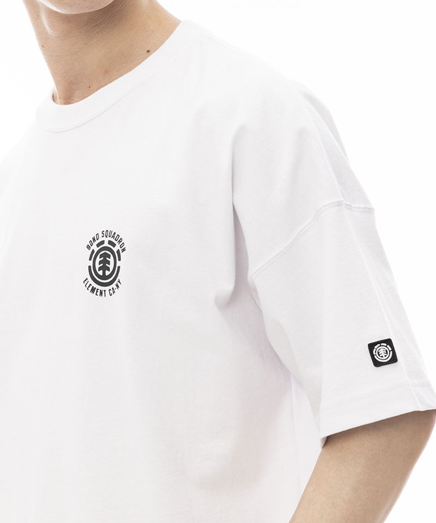 【クーポン対象】ELEMENT エレメント メンズ Tシャツ 半袖 バックプリント ビッグシルエット クルーネック BE02A-210(WHT-M)