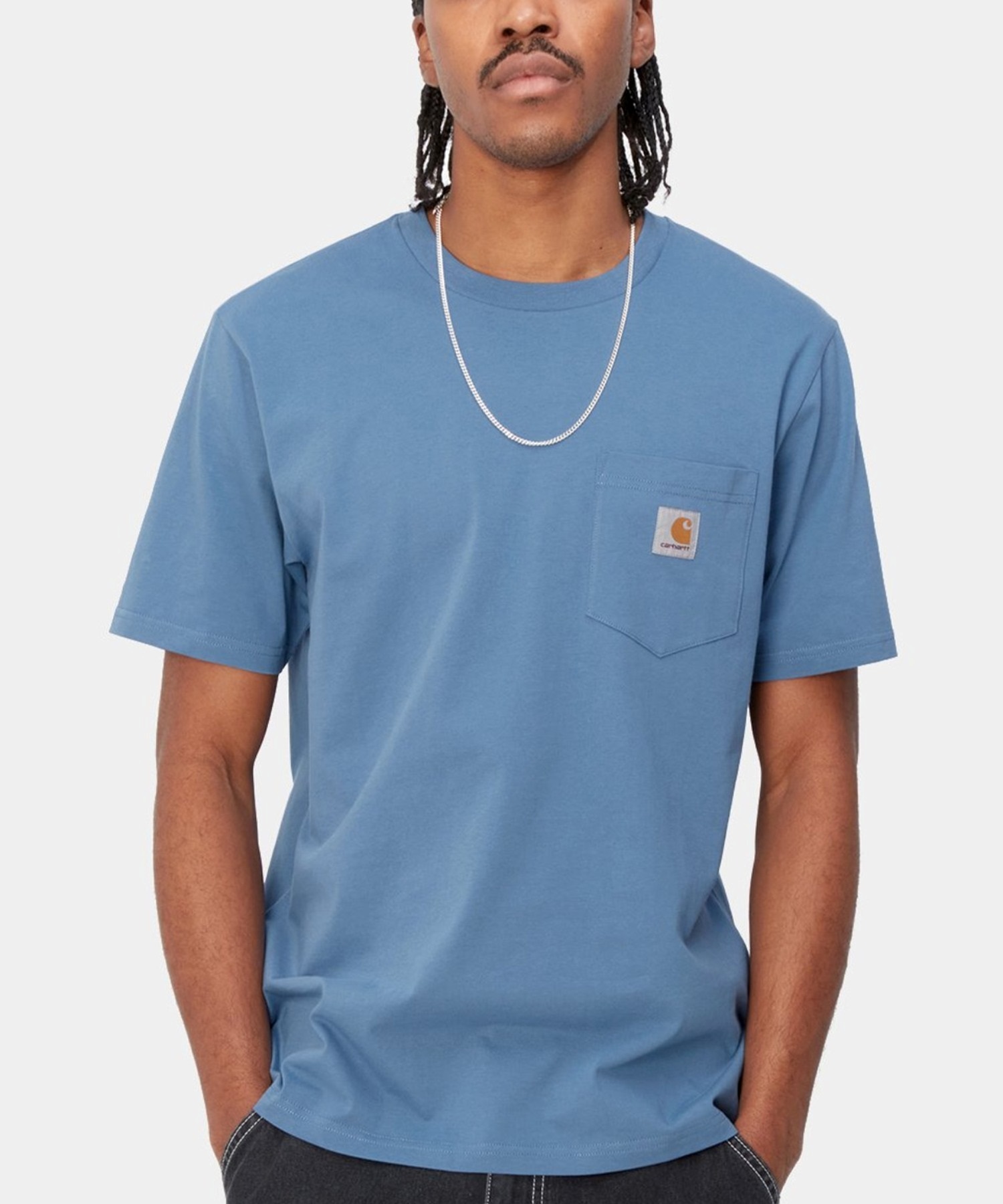 Carhartt WIP カーハートダブリューアイピー S S POCKET T-SHIRT メンズ 半袖Ｔシャツ ポケット I030434(BLUE-M)