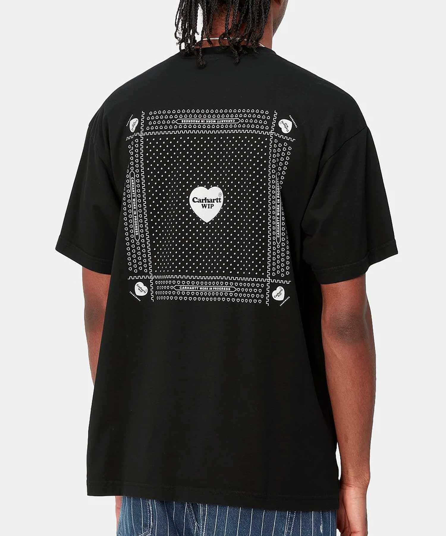 Carhartt WIP カーハートダブリューアイピー S S HEART BANDANA T-SHIRT メンズ 半袖Ｔシャツ I033116 BKWT(BK/WT-M)